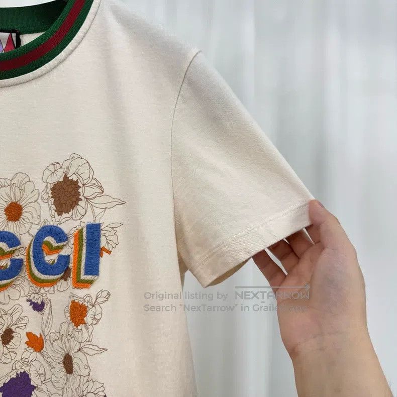 Gucci Gucci Embroidered floral letters short sleeves Size M / US 6-8 / IT 42-44 - 4 Thumbnail