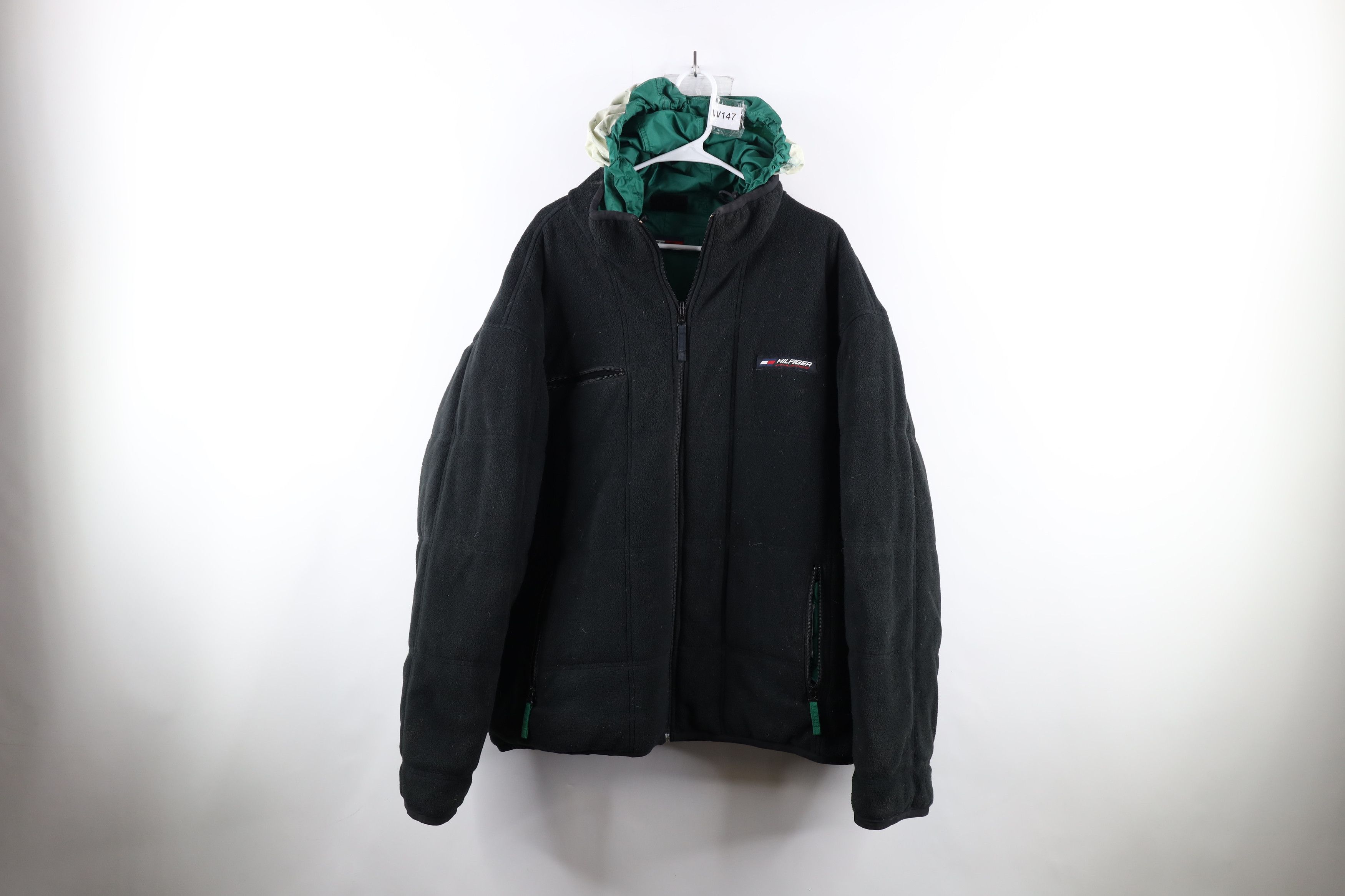 image of 90's Tommy Hilfiger Out Reversible Puffer Jacket in Green, Men's (Size XL)
