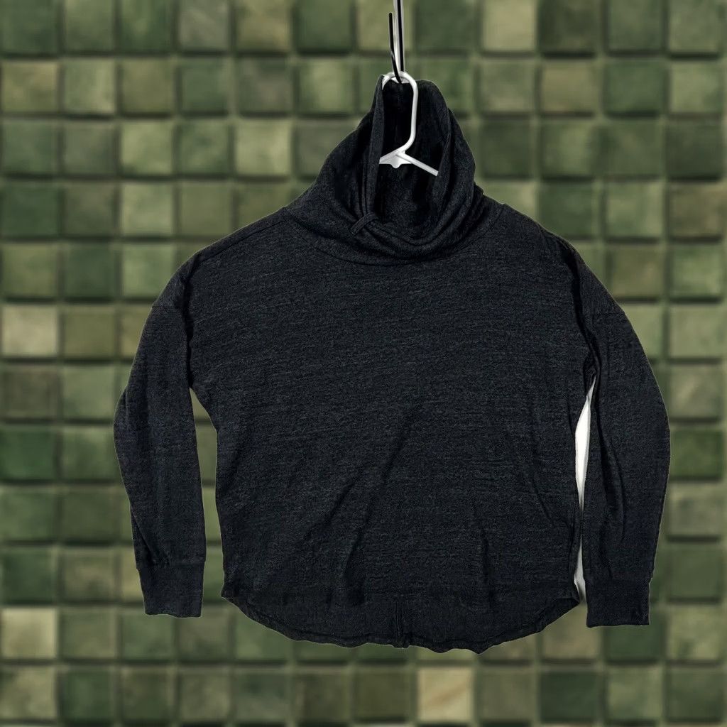 Prana Prana Sweater Womens Large Charcoal Gray Cowl Neck Knit Lightweight Wool Blend Raglan Sleeve Adult L Pattern Solid Fall Spring Winter Women Size L / US 10 / IT 46 - 1 Thumbnail