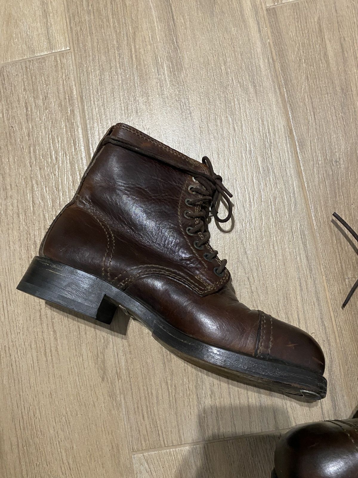 Dolce & Gabbana Dolce & Gabbana Main Line Brown Leather Army Combat Boots Size US 8 / EU 41 - 7 Thumbnail