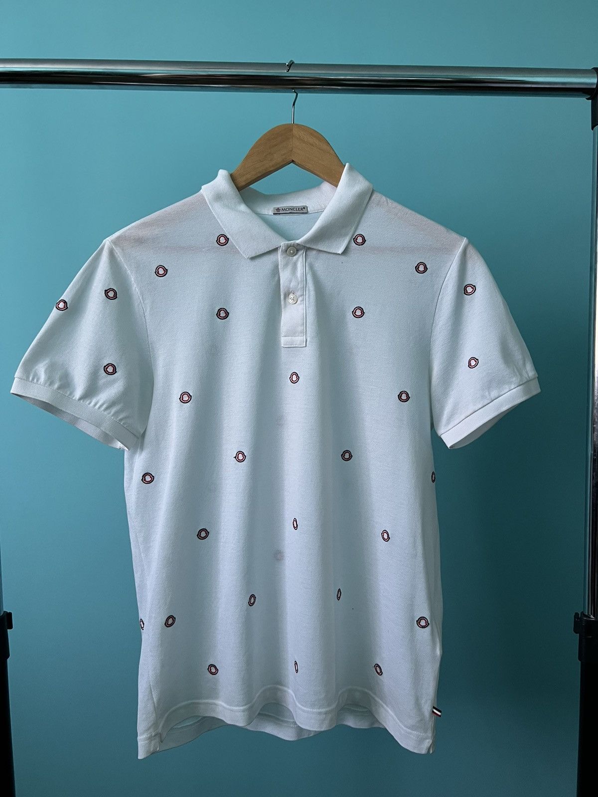 Moncler Moncler Monogram Polo Corta T Shirt Multilogo Size US M / EU 48-50 / 2 - 2 Thumbnail