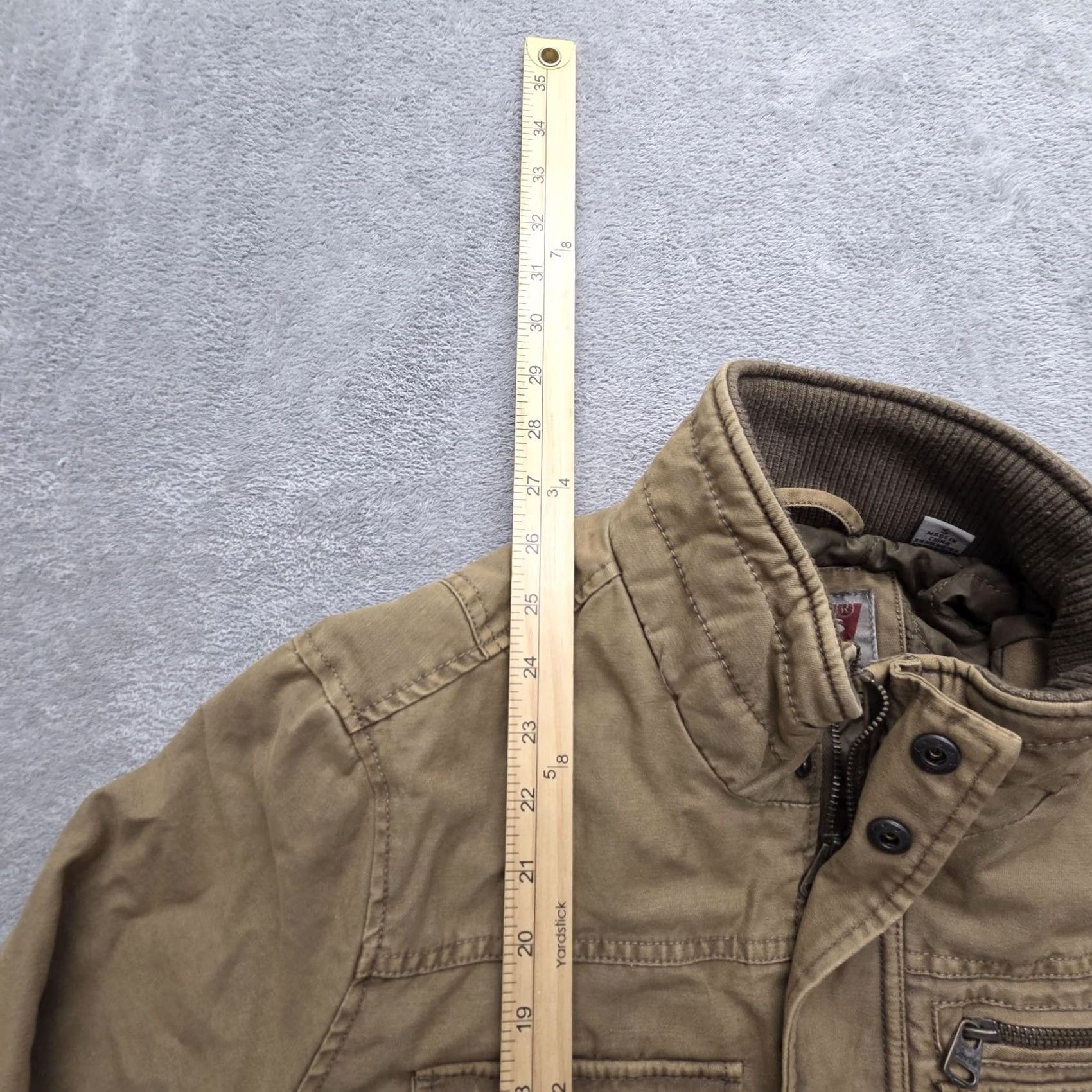 Levi's Jacket Brown Military Lined Insulated Collared Zip Pockets S Mens, Men's — image 5 of 6