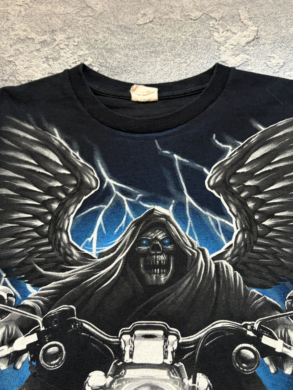 Vintage Vintage Grim Reaper Motorcycle Biker Skeleton T-Shirt Black Size US M / EU 48-50 / 2 - 3 Thumbnail