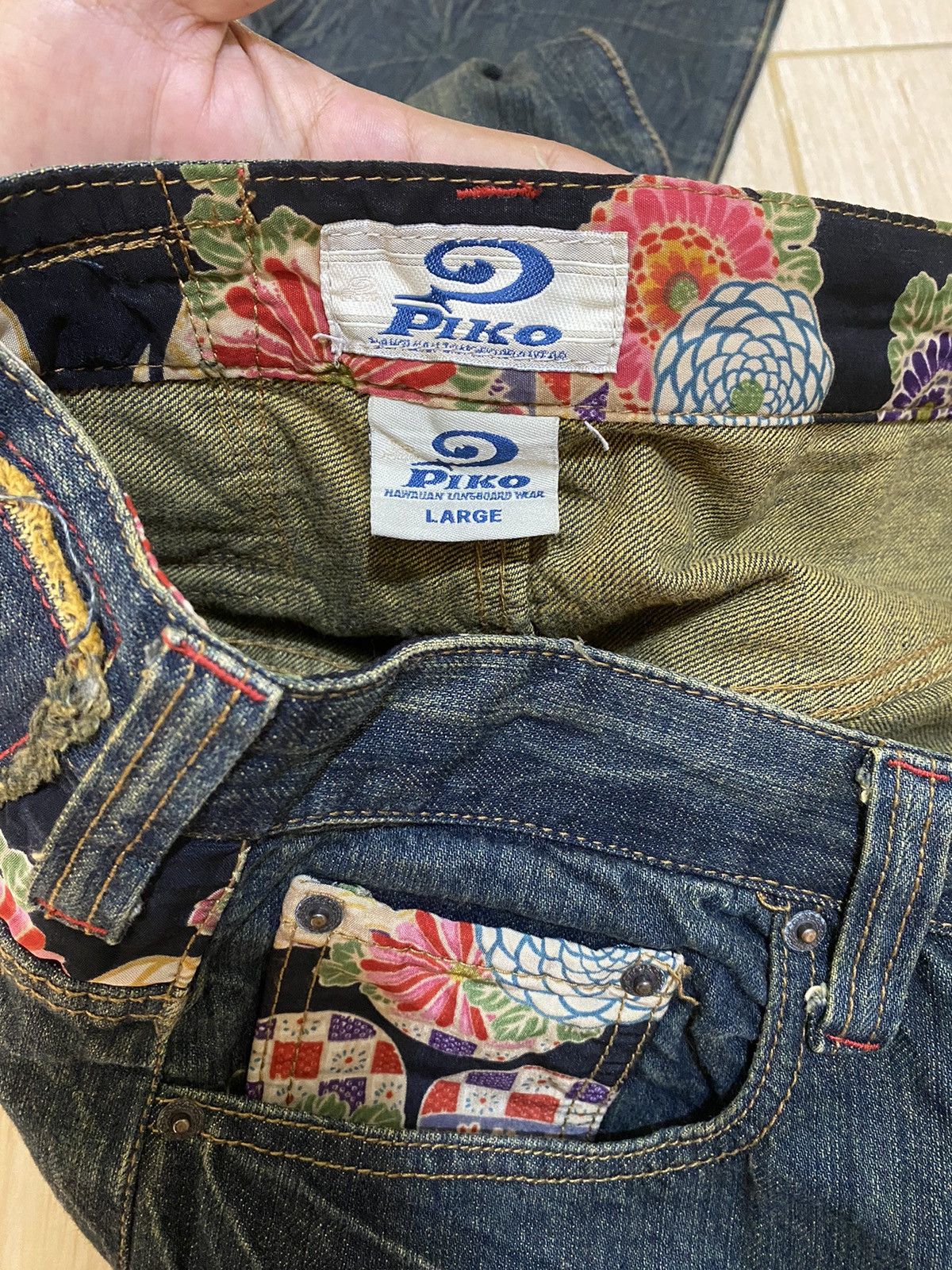 Japanese Brand Vintage Piko sashiko jeans Size US 32 / EU 48 - 5 Thumbnail