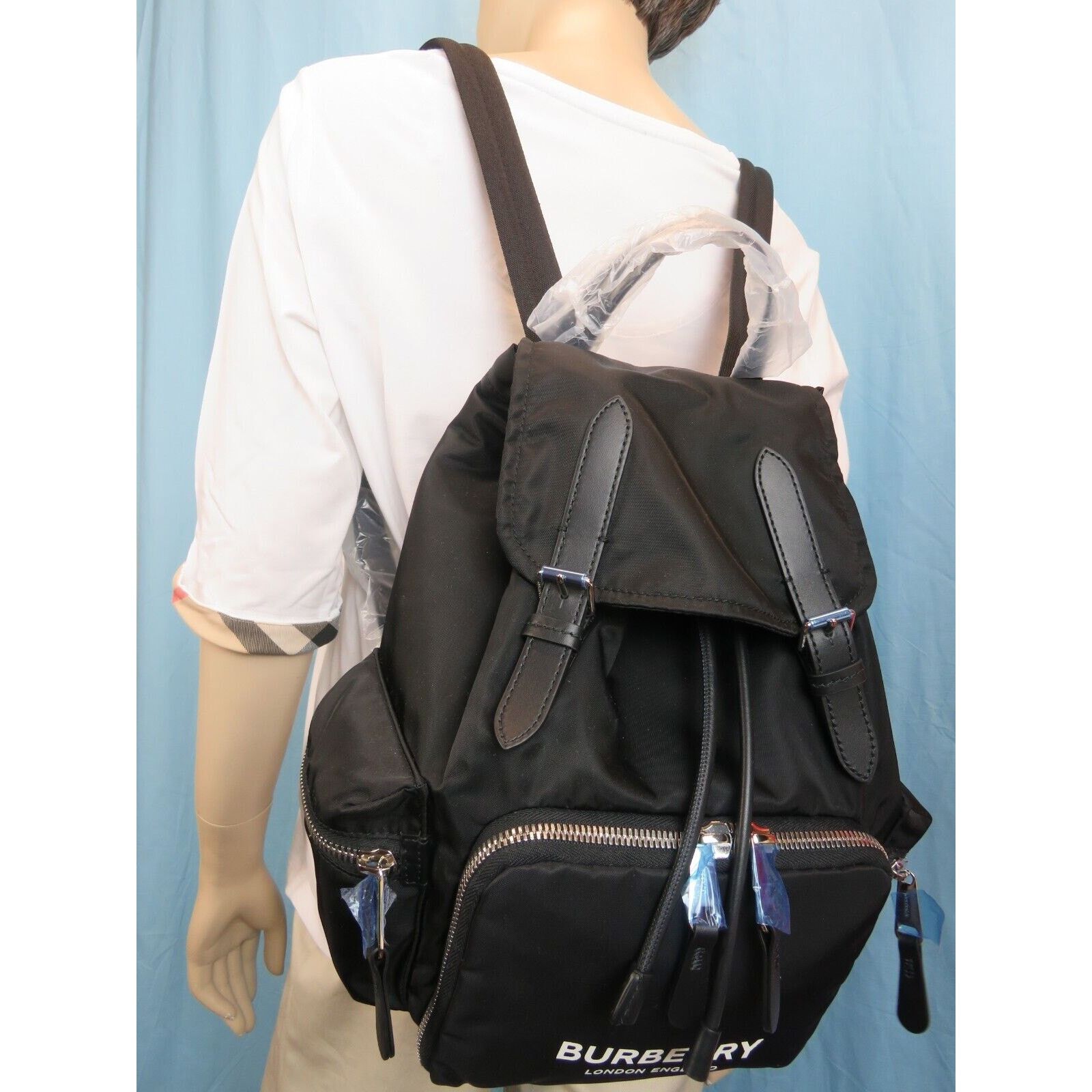 Burberry BURBERRY RUCKSACK BLACK NYLON BUCKLE LEATHER BACKPACK BAG Size ONE SIZE - 2 Thumbnail