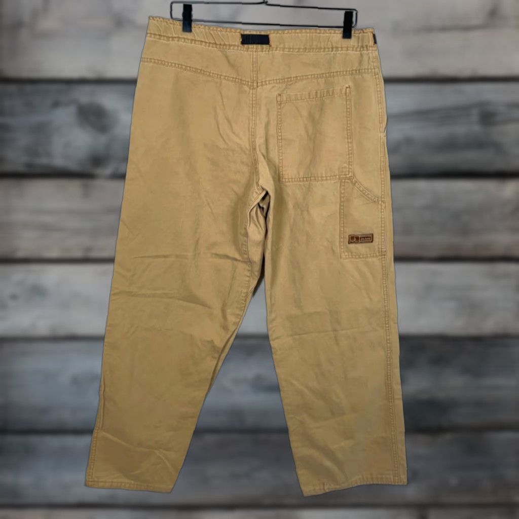 Prana VINTAGE prAna Carpenter Pants Belted Canvas Workwear US Made Brown Men’s Large (34 x 29) Fall Winter Seasonal Size US 34 / EU 50 - 1 Thumbnail
