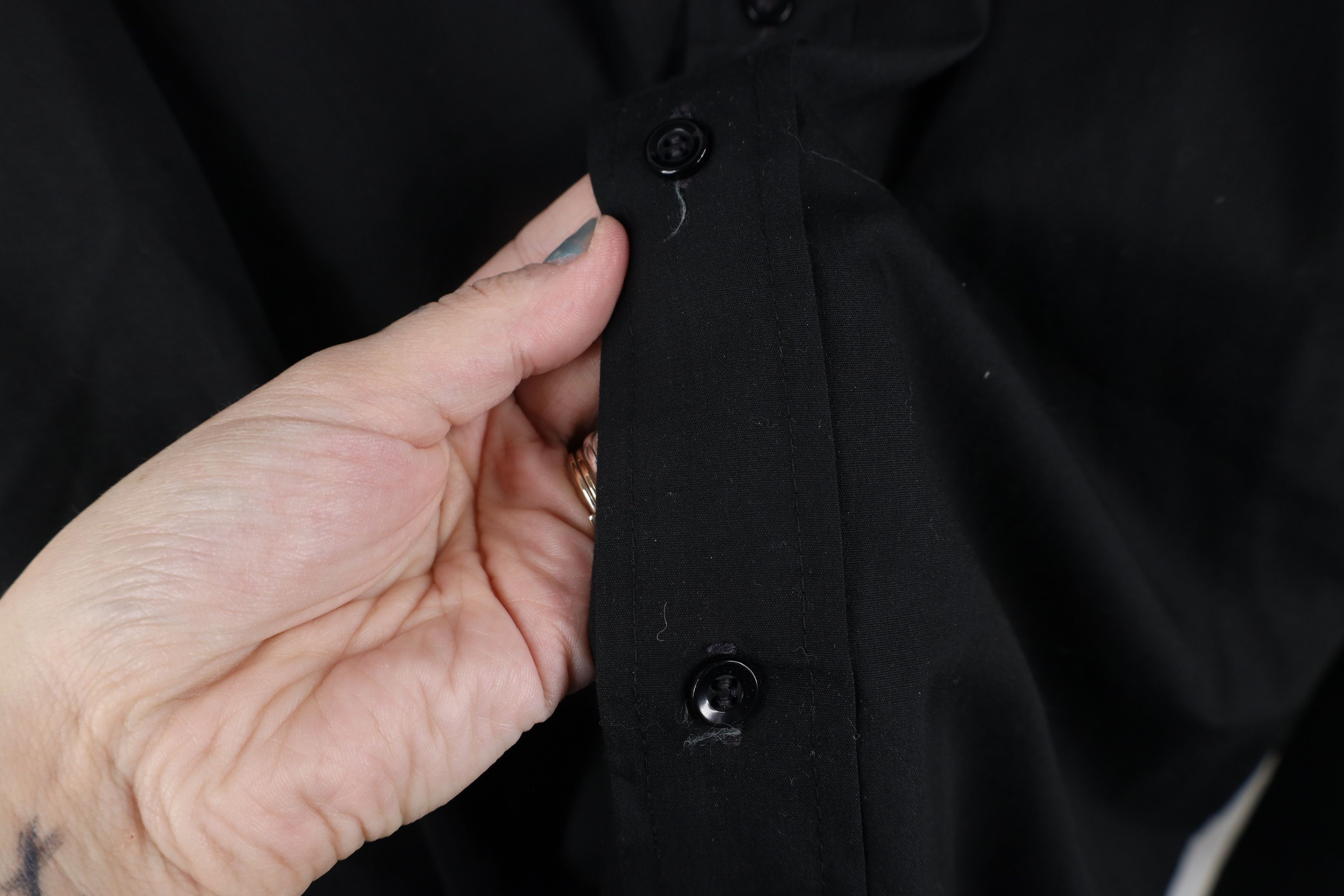 Vintage Vintage 70s Streetwear Blank Collared Button Shirt Black USA Size US XL / EU 56 / 4 - 5 Thumbnail