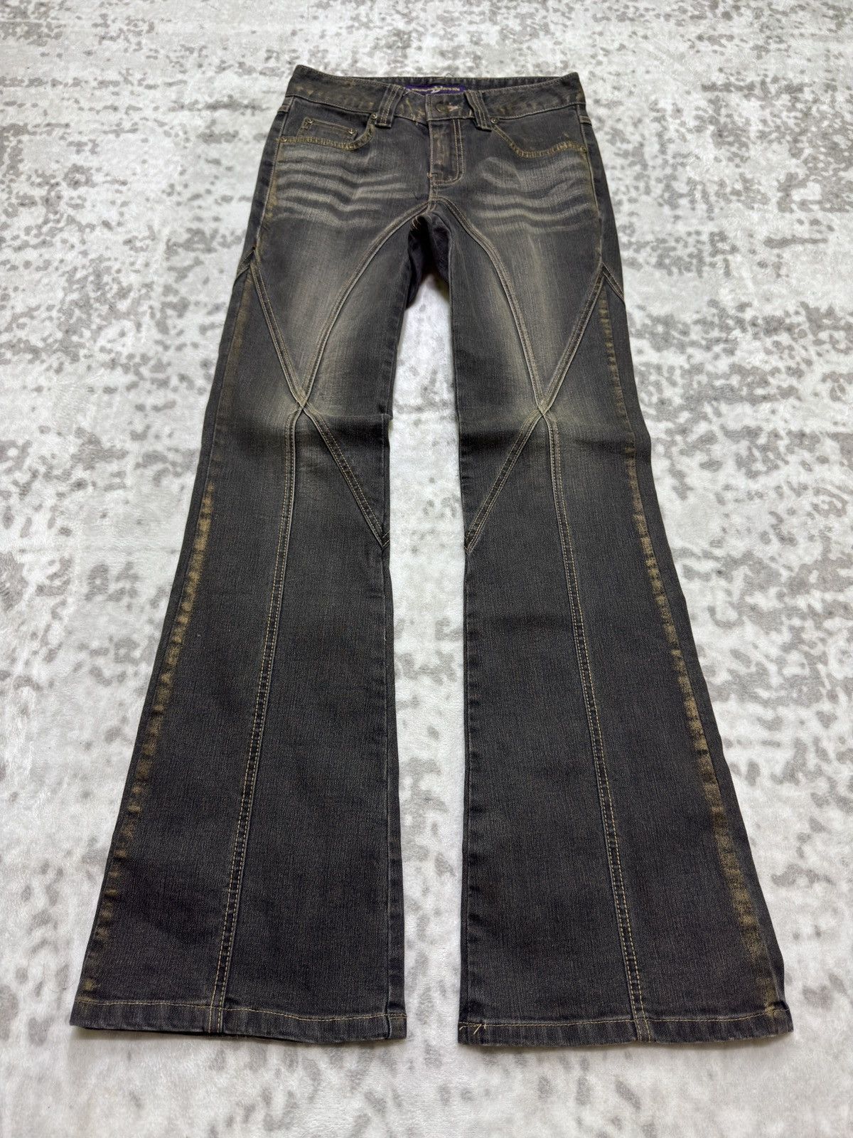 Japanese Brand Flare Jeans DOO YON Reconstructed Acid Washed Denim Boot Cut Size US 26 / EU 42 - 1 Thumbnail
