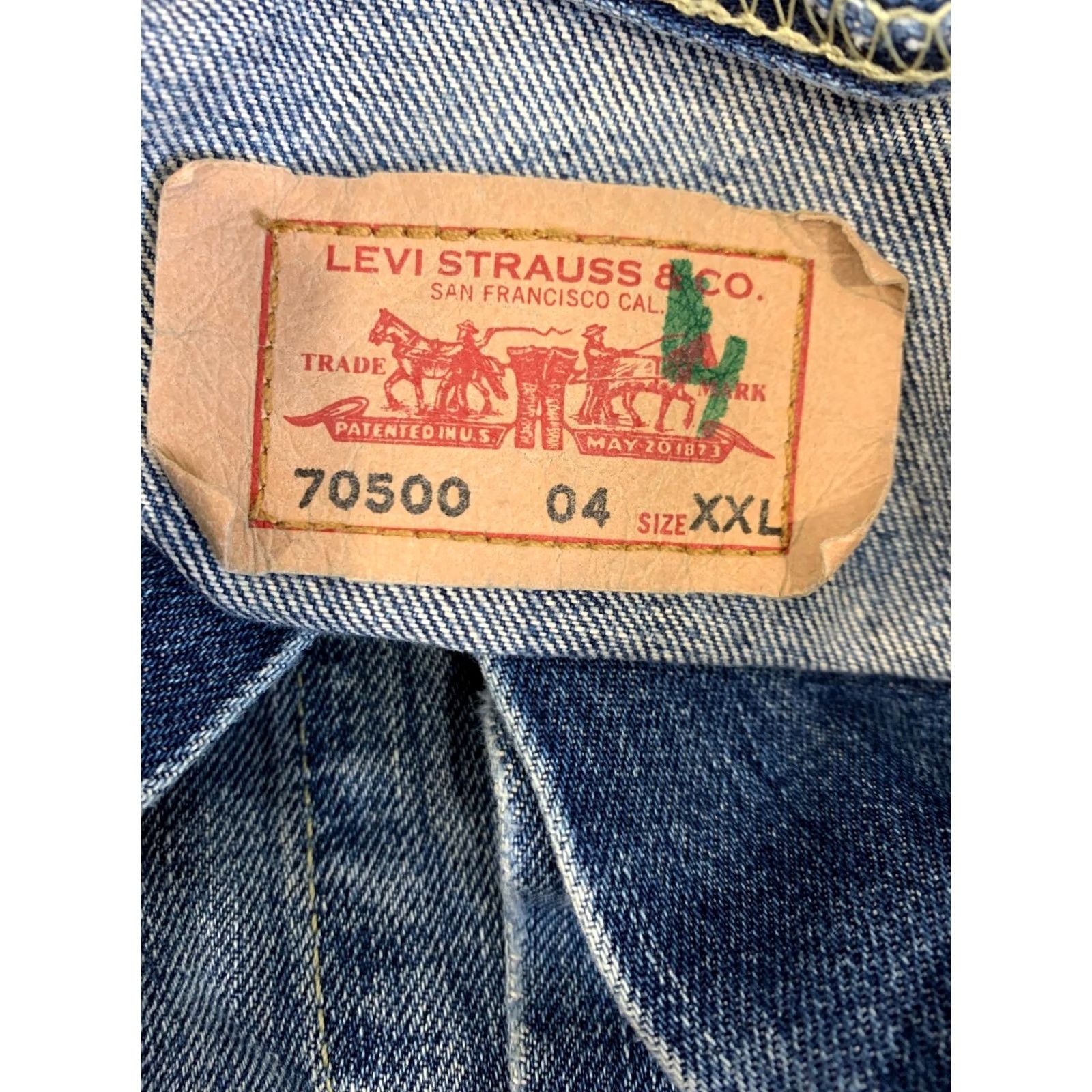 Levi's VINTAGE Levi’s 70500 Denim Trucker Jacket XXL Blue Classic Men Shirt Size US 39 - 3 Thumbnail