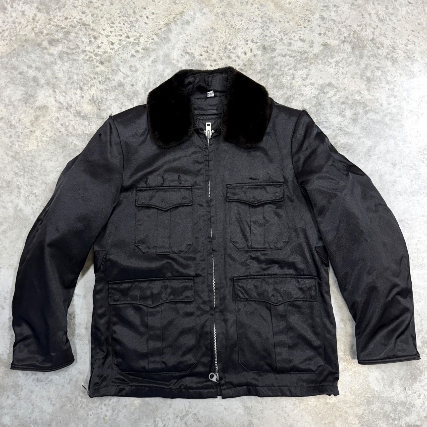Vintage VINTAGE Blauer Tufnyl Jacket Mens 40R Black Fur Collar Military Workwear 70s Size US XXS / EU 40 - 2 Thumbnail