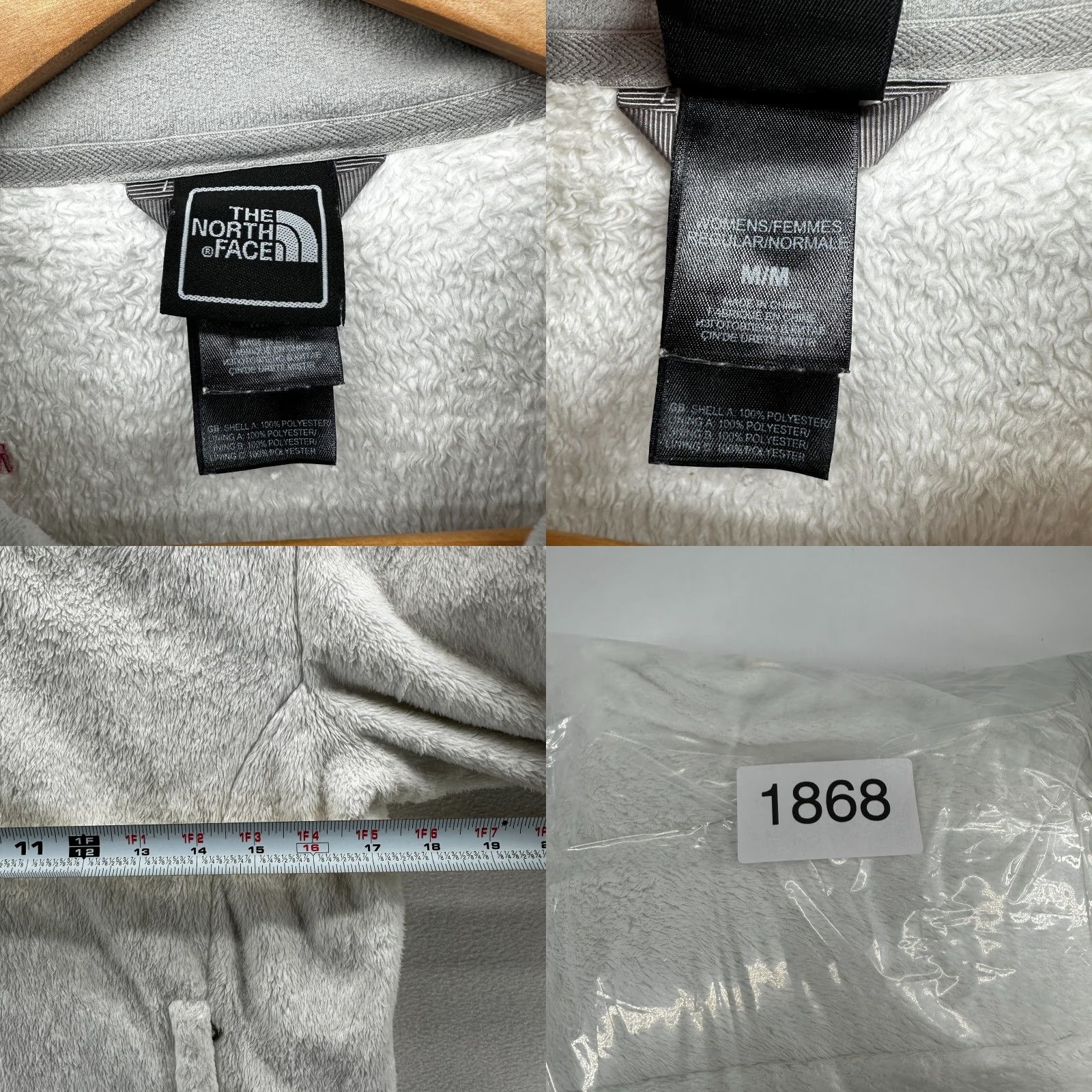 The North Face The North Face Jacket Women's White Medium Fuzzy Fleece Full Zip Pockets Size M / US 6-8 / IT 42-44 - 8 Thumbnail