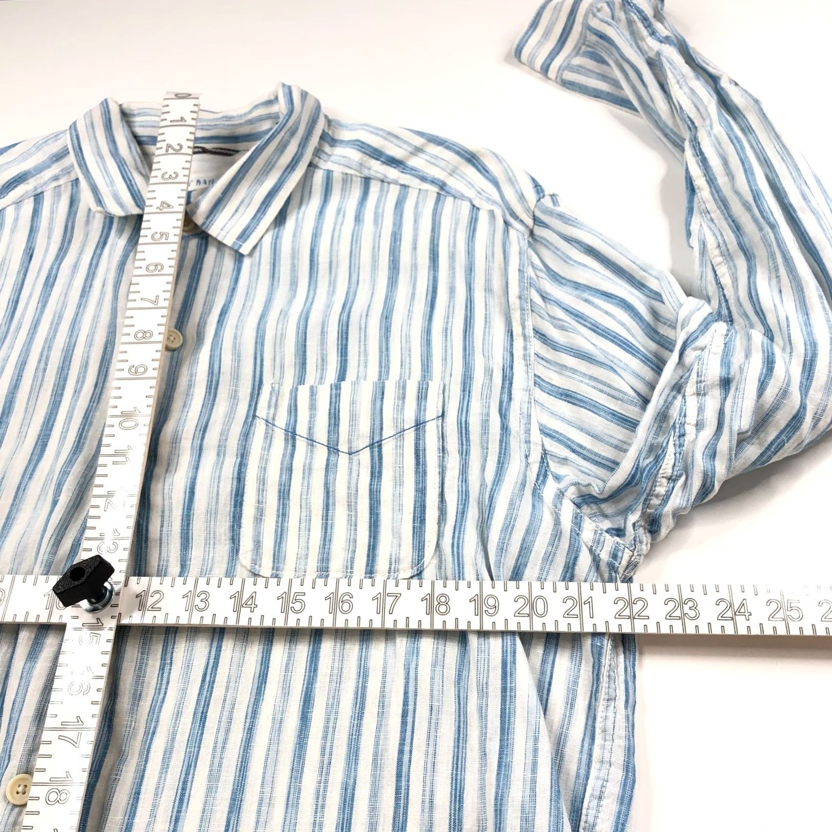 Tommy Bahama Tommy Bahama Relax LINEN XL Button Long Sleeve Striped Casual Shirt Blue Size US XL / EU 56 / 4 - 5 Thumbnail