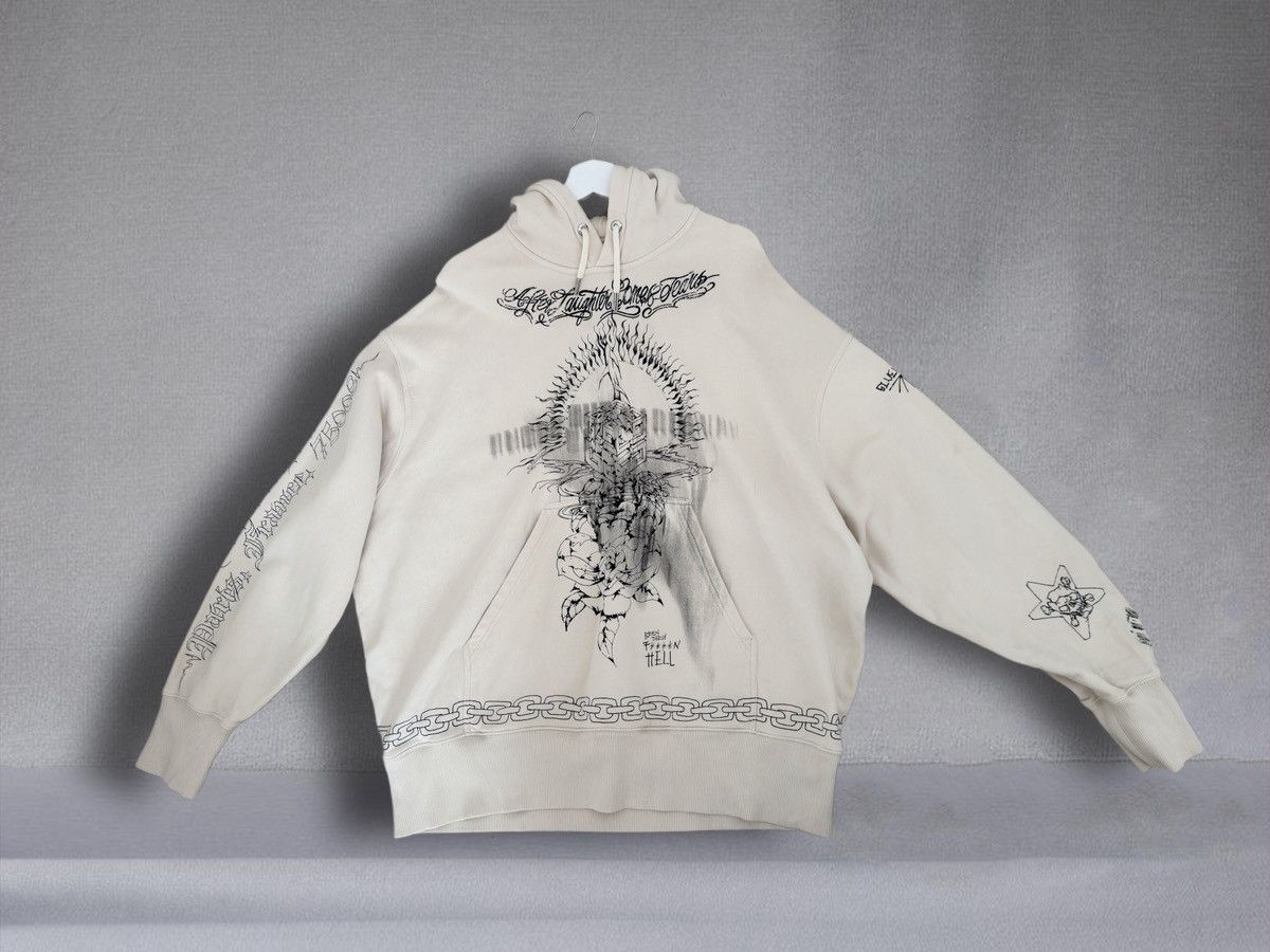Givenchy Givenchy "After Laughter Comes Tears" Oversized Hoodie Beige Size US M / EU 48-50 / 2 - 3 Thumbnail