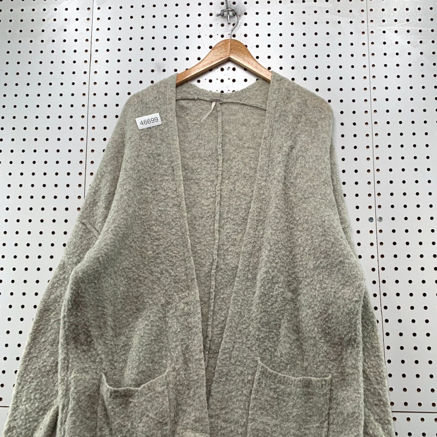Free People Free People Cardigan Sweater Women's Small Gray Wool Mohair Open Oversize Pockets Knit V-Neck Casual Winter Fall Vintage No Size S / US 4 / IT 40 - 2 Thumbnail