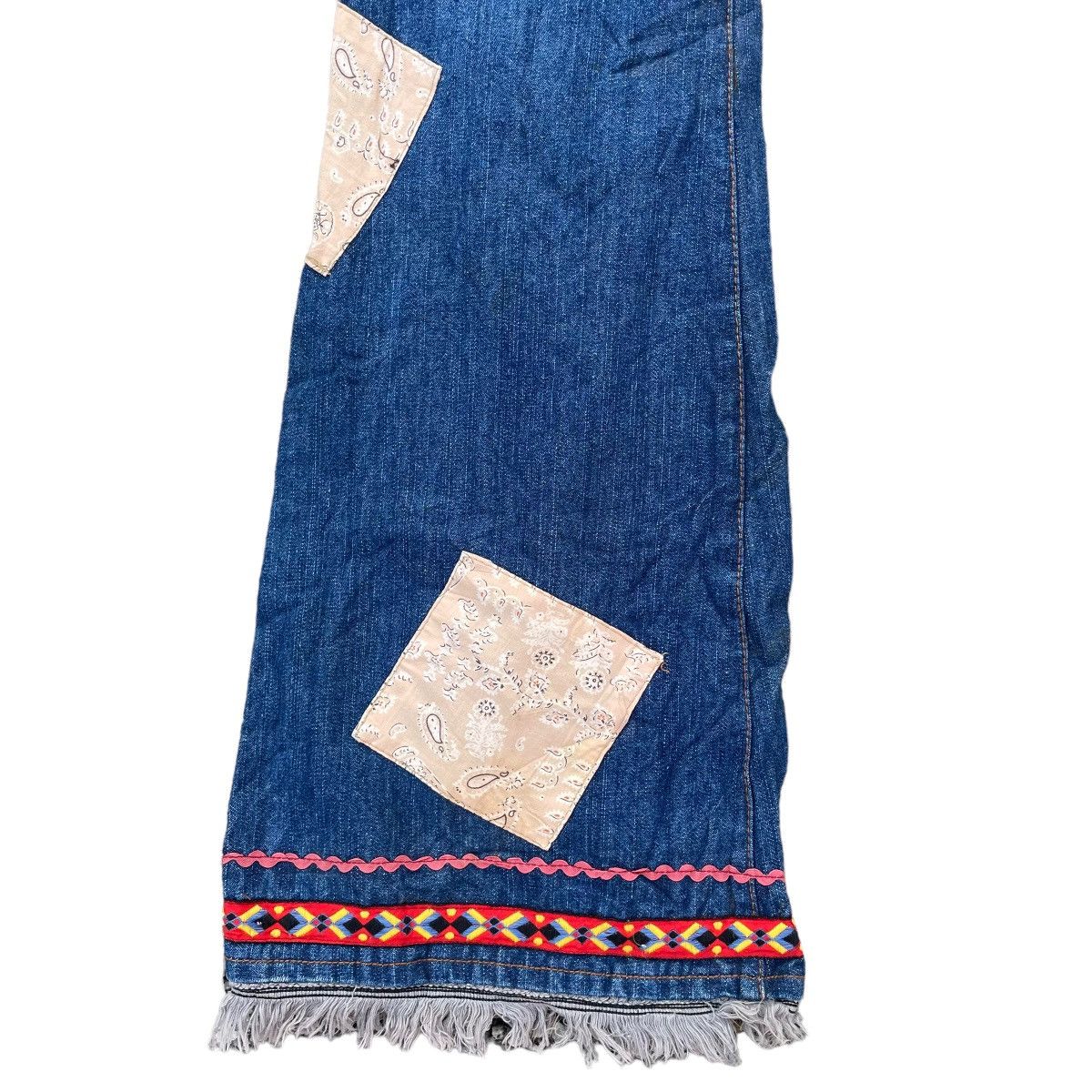 Kapital 🇯🇵 FTS PATCHWORK FLARE DENIM PANTS Size 28" / US 6 / IT 42 - 5 Thumbnail