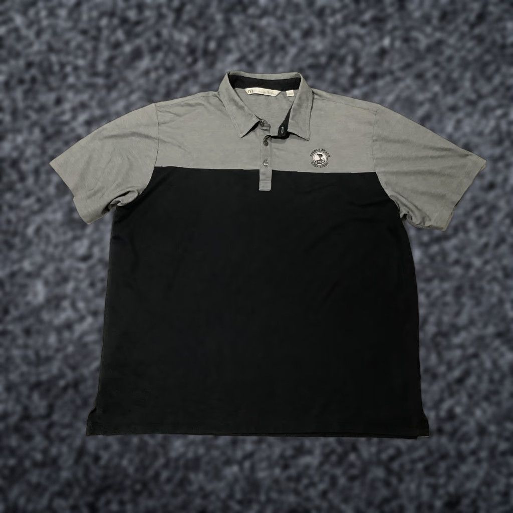 TravisMathew TravisMathew Polo Shirt Mens 2XL Pebble Beach Colorblock Gray Black Short Sleeve Pima Cotton Golf Casual Polo Mens II2XL Black Gray Size US XXL / EU 58 / 5 - 1 Thumbnail