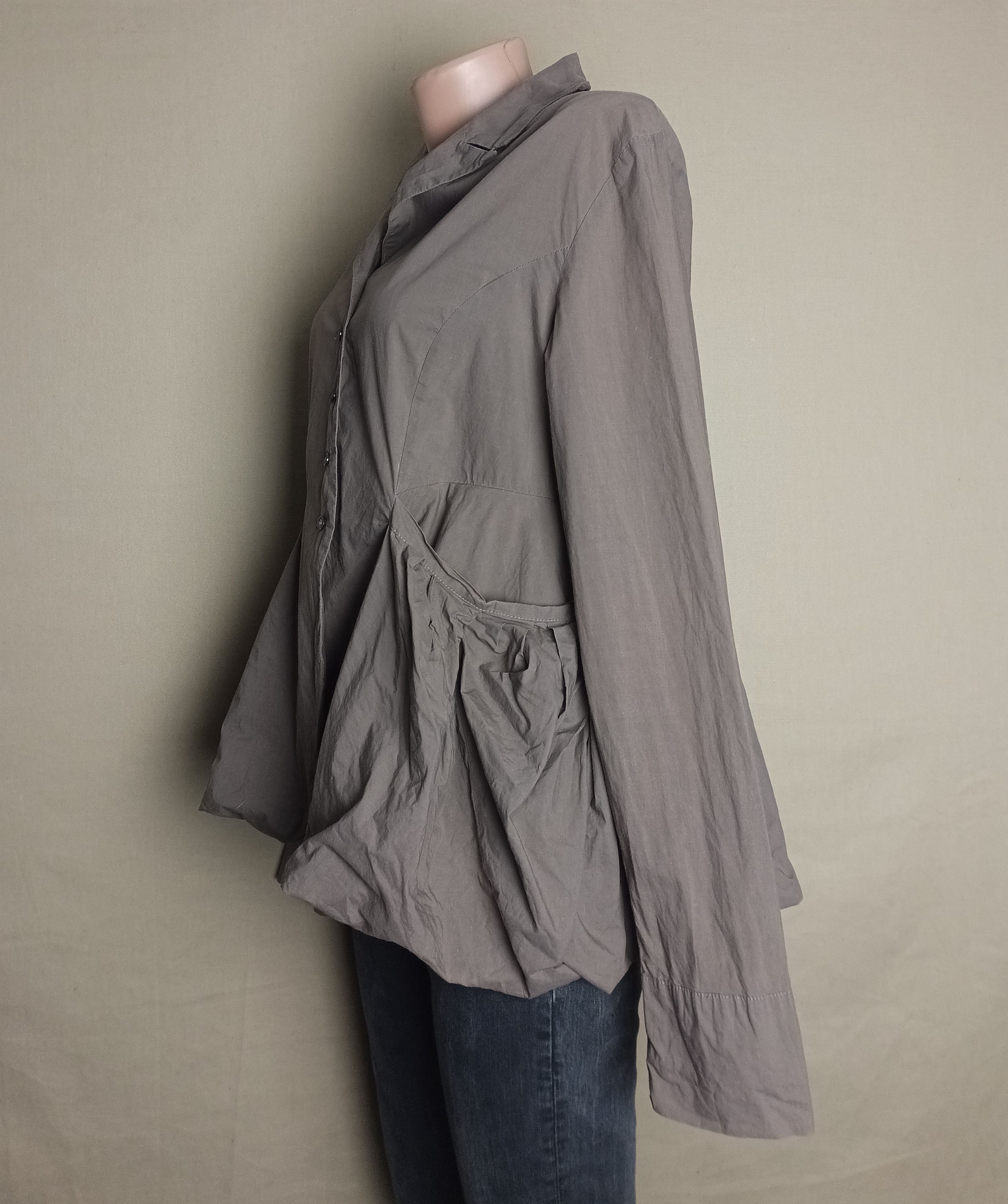Rundholz RUNDHOLZ Olive Shirt Asymmetric Blouse Black Label Size S Size S / US 4 / IT 40 - 3 Thumbnail