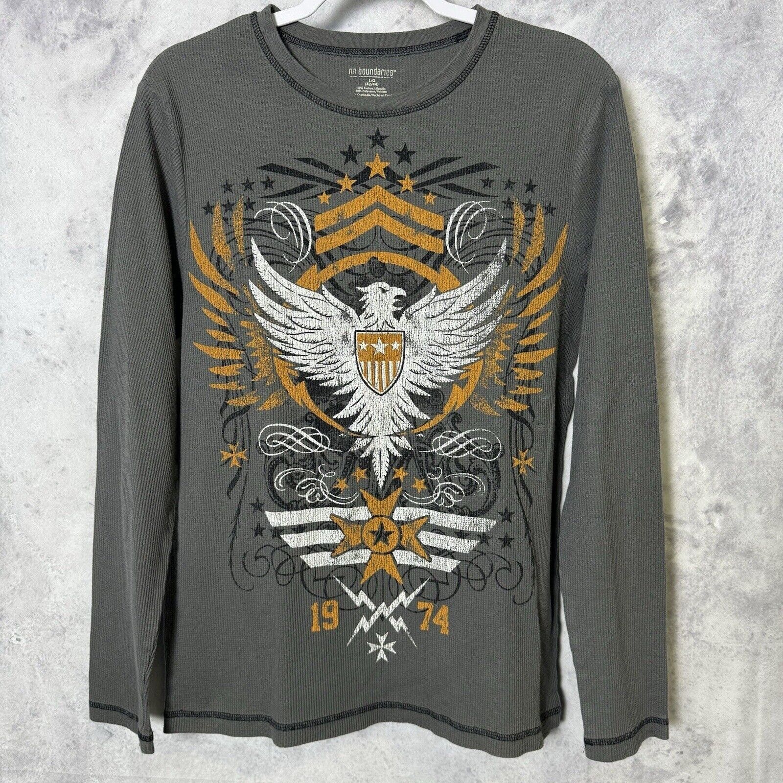 Other No Boundaries Thermal Shirt Adult Large Gray Long Sleeve Eag Size US L / EU 52-54 / 3 - 1 Thumbnail