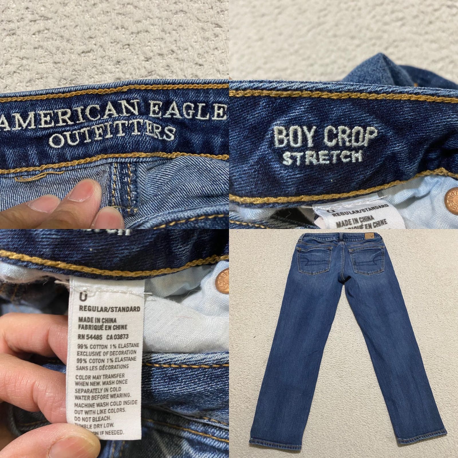 American Eagle Outfitters VINTAGE American Eagle Outfitters Jeans Womens 0 Blue Denim Dark Wash Cropped 90s Stretch Low Rise 5-Pocket Regular Size 25" / US 0 / IT 36 - 8 Thumbnail