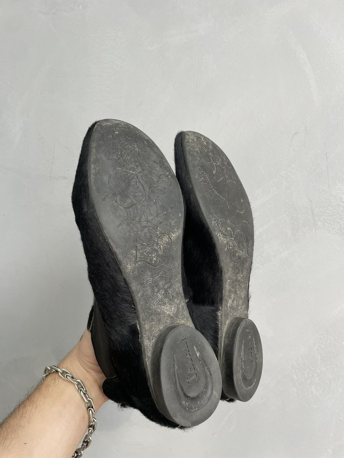 Vintage Vintage fur cow leather black GUIDI style boots 90s Size US 5 / EU 37 - 8 Thumbnail
