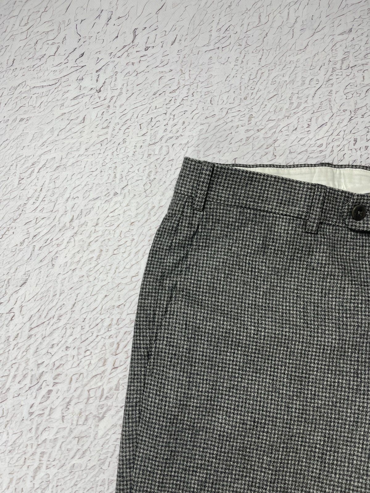 Ermenegildo Zegna Ermenegildo Zegna grey wool Houndstooth dress casual pants Size US 32 / EU 48 - 6 Thumbnail