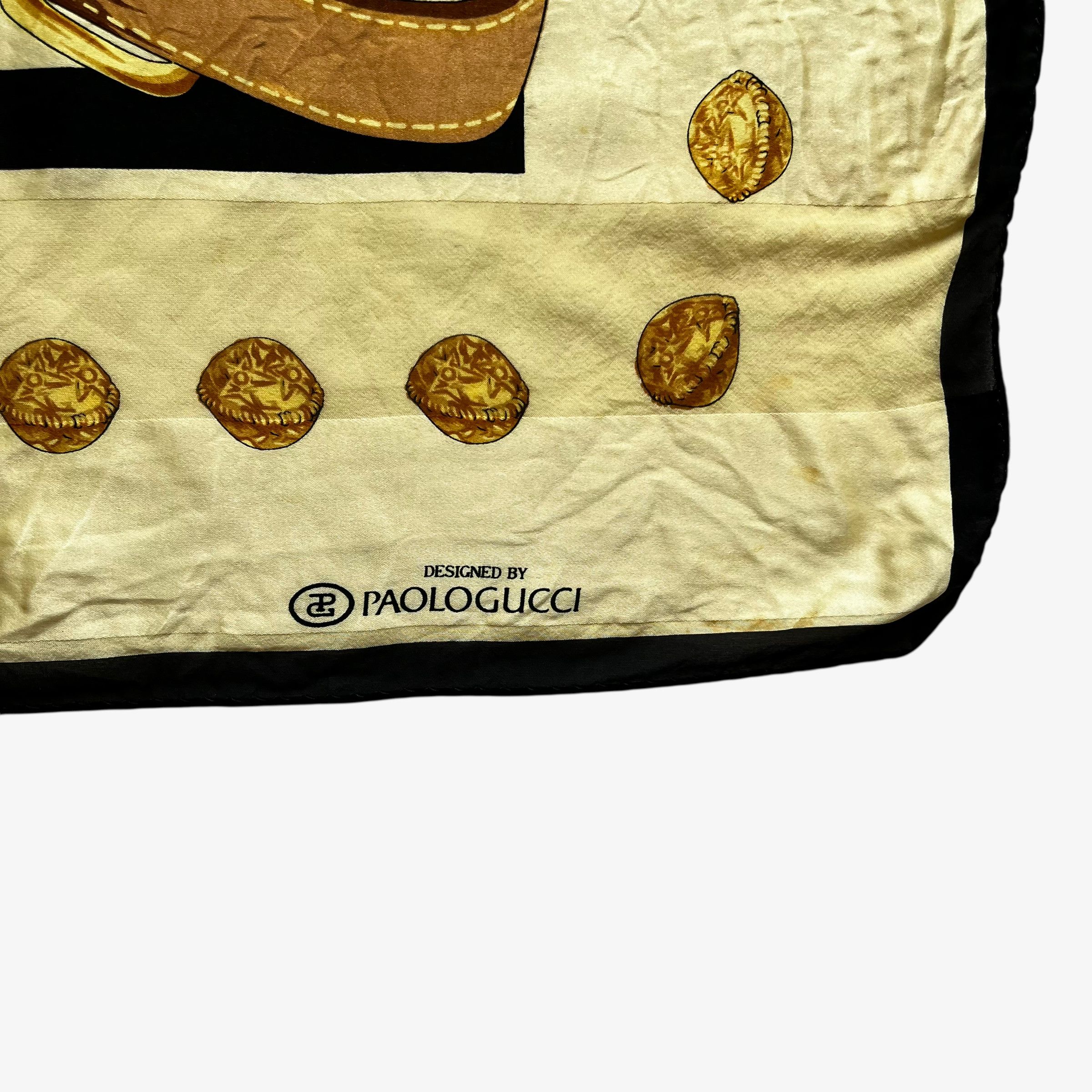 Paolo Gucci Vintage 80s Paolo Gucci Equestrian Buckle Print Silk Scarf Size ONE SIZE - 2 Thumbnail