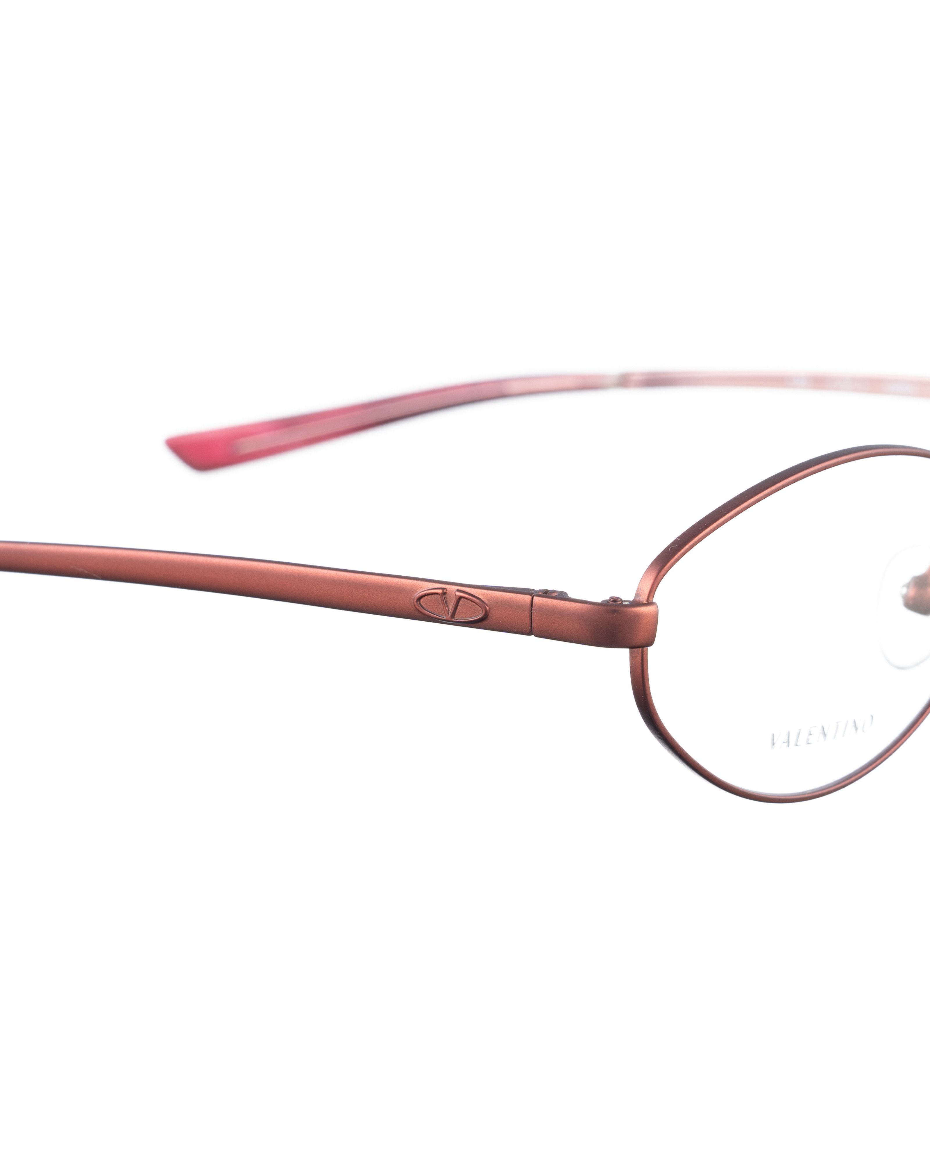Valentino Valentino 00s Burgundy Red Thin Oval Glasses Size ONE SIZE - 2 Thumbnail