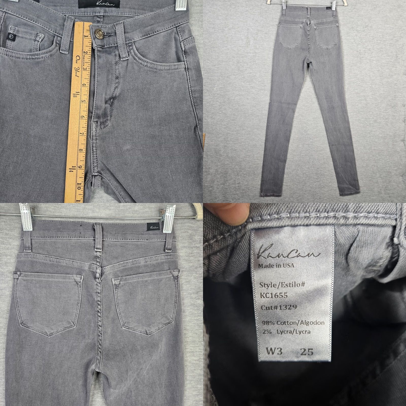 Vintage KanCan Jeans Women’s Black Skinny Casual Zip Fly Size 25 Size 42" / US 20 - 8 Thumbnail