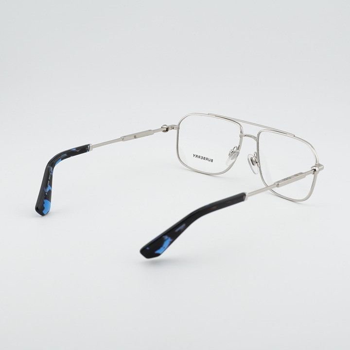 Burberry Burberry BE1391 1005 Eyeglasses Silver 56mm Rectangle Frame Size ONE SIZE - 7 Thumbnail
