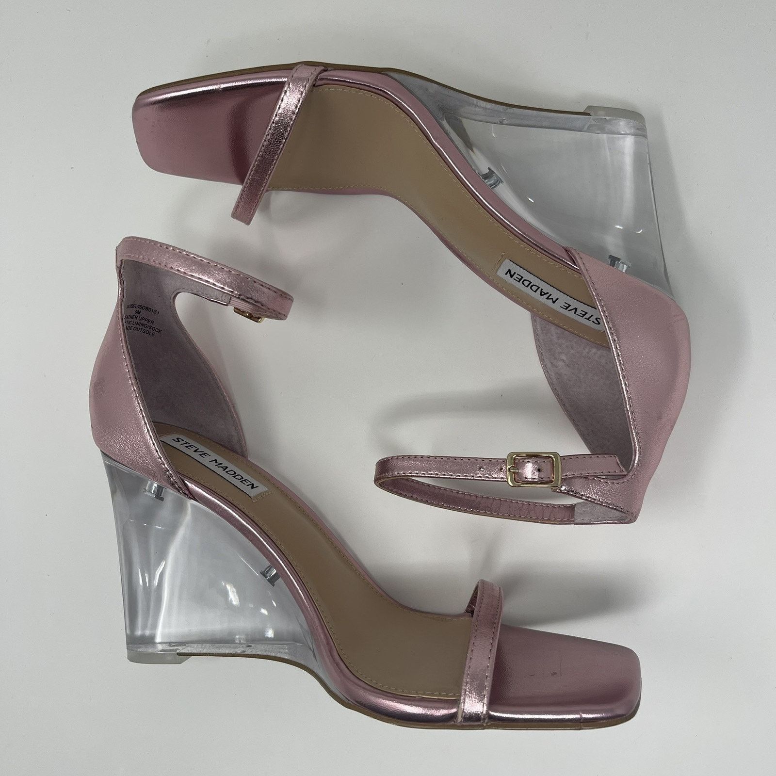 Steve Madden Steven Madden Isobel Sandals 10M Pink Metallic Clear Wedge Size US 10 / IT 40 - 10 Thumbnail