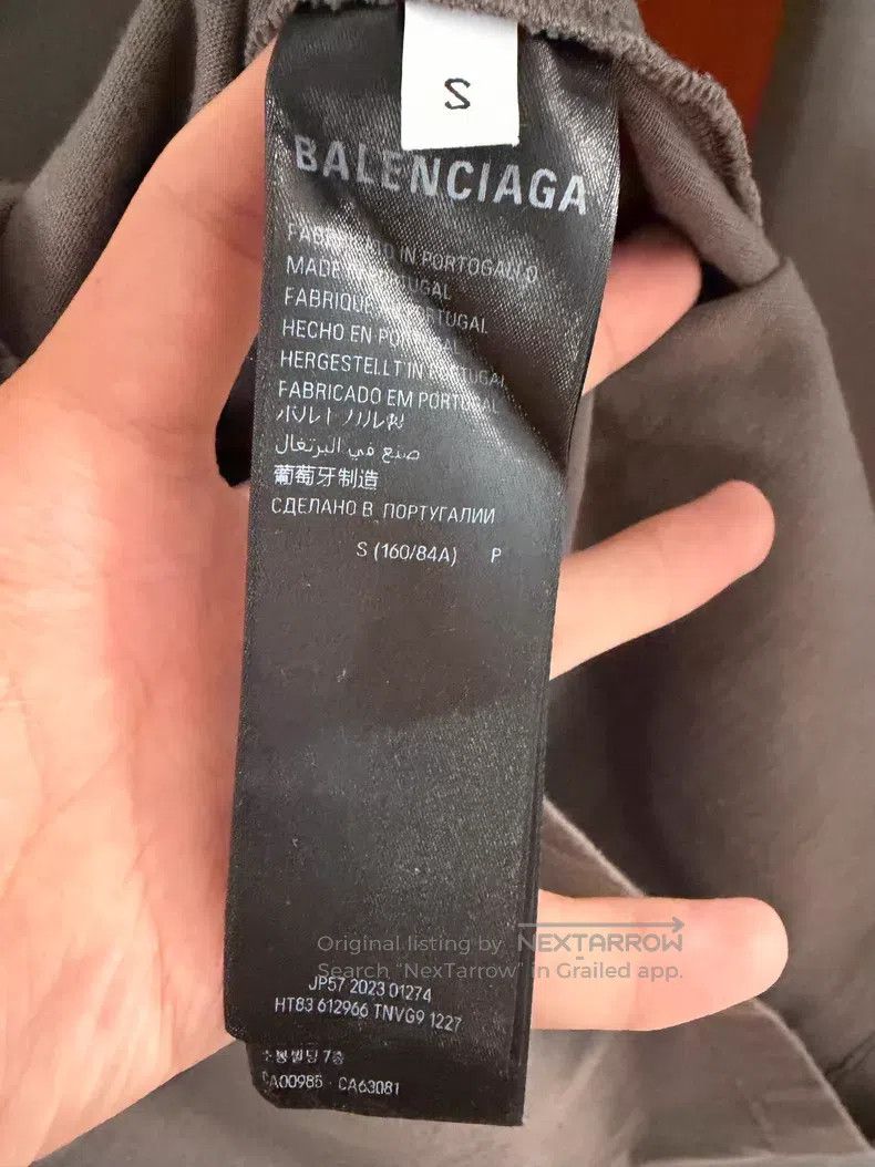 Balenciaga Balenciaga Grey embroidered front and back logo short-slee Size US S / EU 44-46 / 1 - 4 Thumbnail