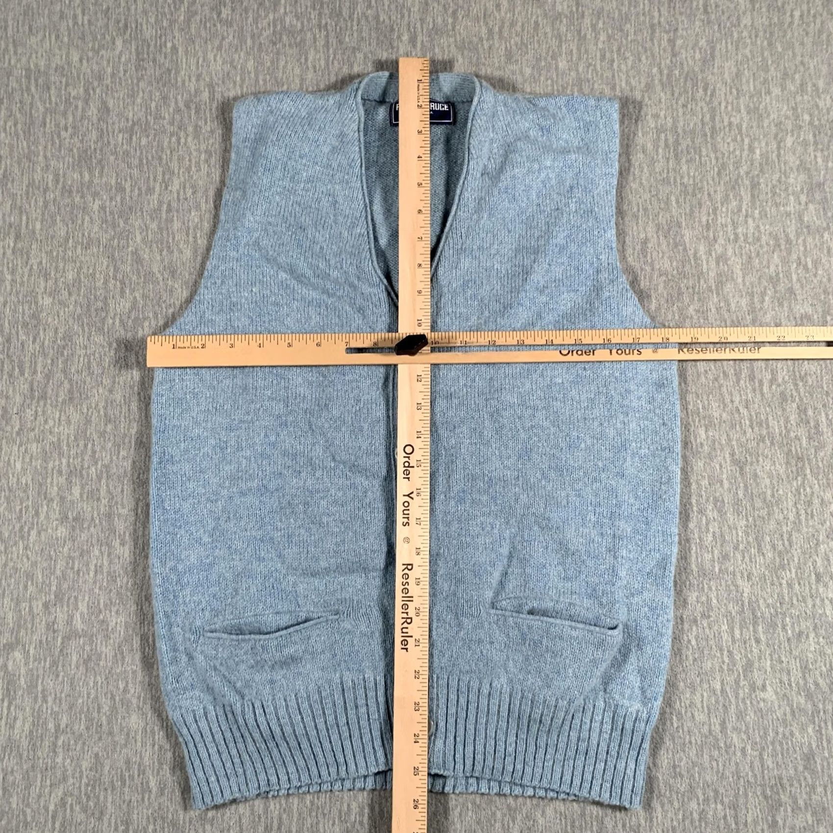 Vintage VINTAGE Robert Bruce Sweater Vest Mens Large Light Blue Knit Button Front Made USA Size US L / EU 52-54 / 3 - 5 Thumbnail