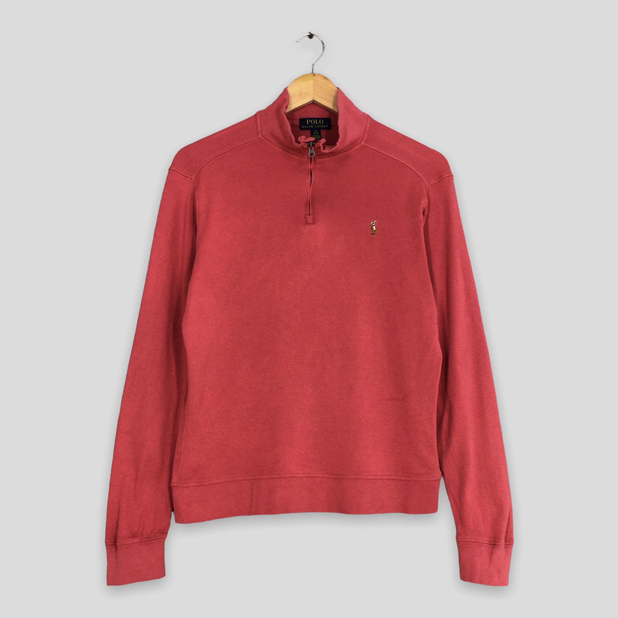 Polo Ralph Lauren Vintage Polo Ralph Lauren Pink Half Zipper Sweatshirt Large Size L / US 10 / IT 46 - 1 Thumbnail
