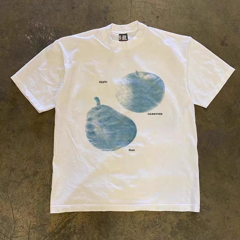Vintage White Washed Vintage Fruit Print T-Shirt Size US M / EU 48-50 / 2 - 1 Thumbnail
