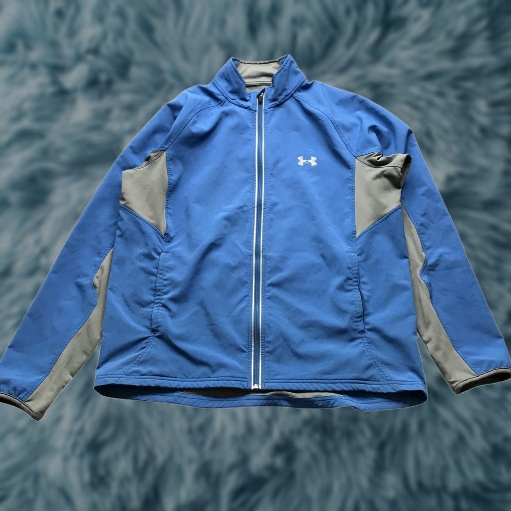 Under Armour Under Armour ColdGear Jacket Mens XL Long Sleeve Pockets Graphic Logo Blue Gray Jacket Size US L / EU 52-54 / 3 - 1 Thumbnail