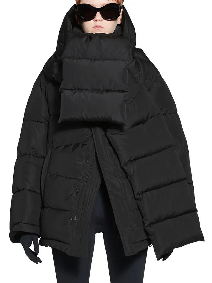 Balenciaga o1bcso1str0326 Swing Puffer Jacket in Black Size M / US 6-8 / IT 42-44 - 3 Thumbnail