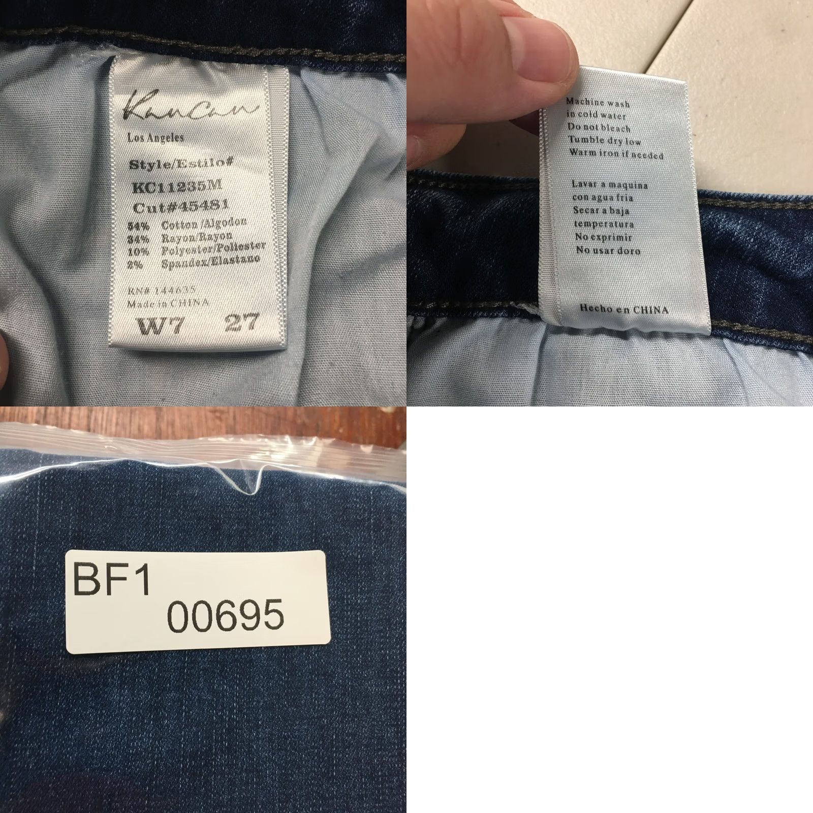 Vintage Kancan Skinny Jeans Womens 27 Blue Denim Mid Rise Zip Fly Pockets Jeans 28 Inseam Size 27" / US 4 / IT 40 - 10 Thumbnail