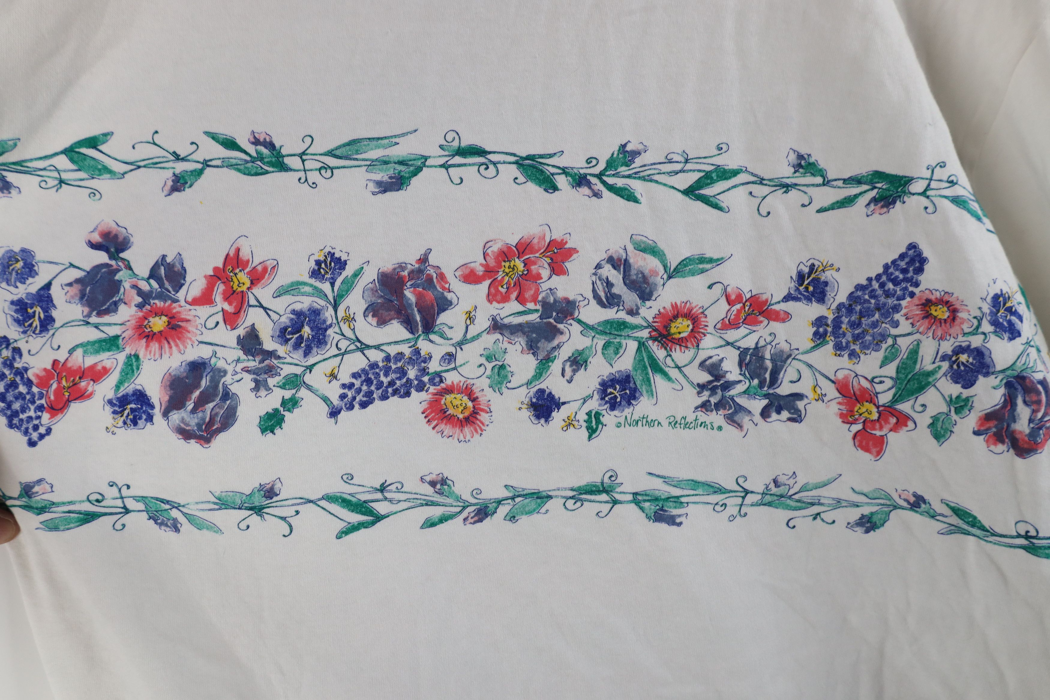 Vintage Vintage 90s Streetwear Floral Nature Short Sleeve T-Shirt Size M / US 6-8 / IT 42-44 - 4 Thumbnail