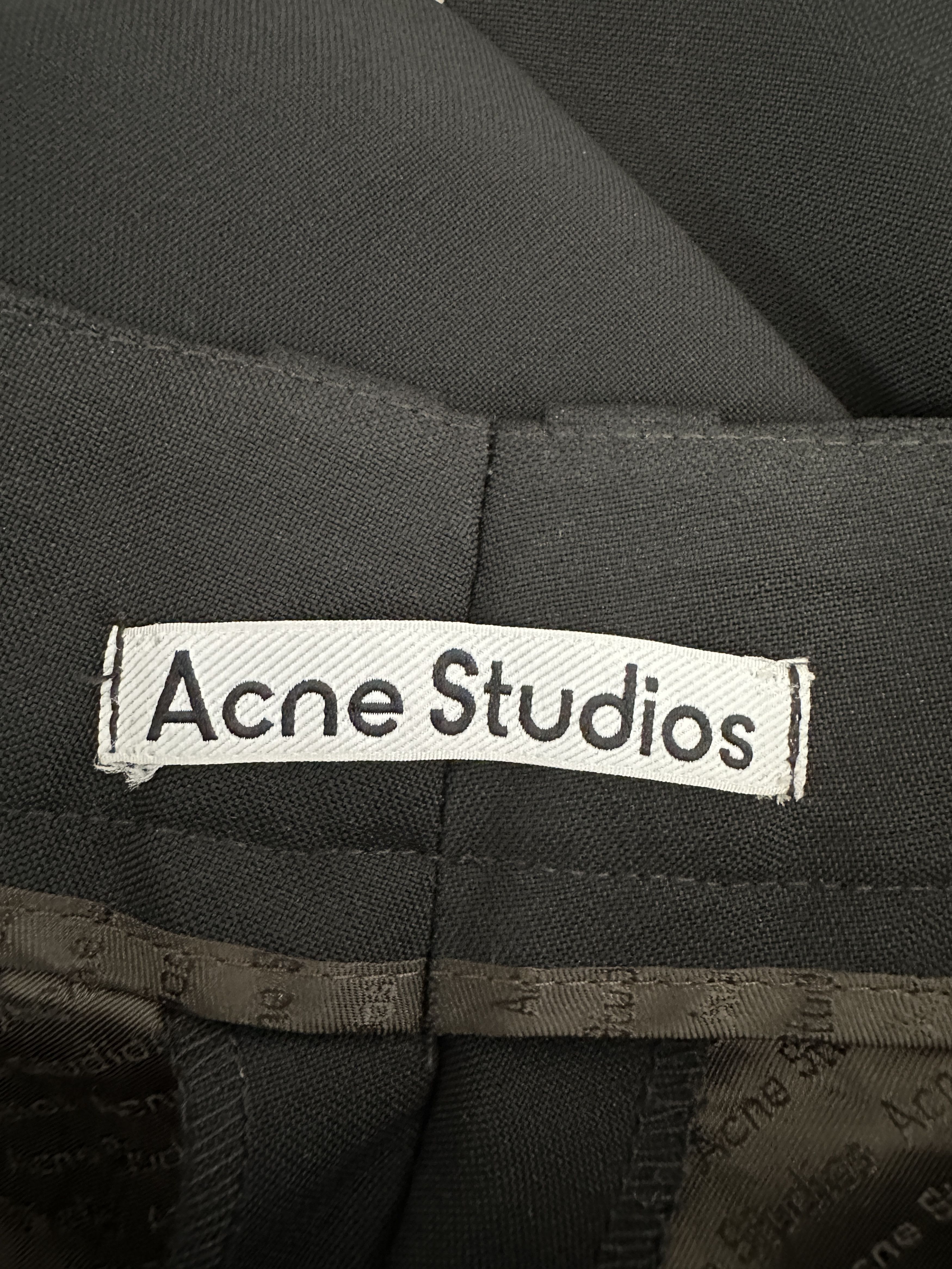Acne Studios Wool/Mohair Pleated Trousers in Black, Men's (Size 30) — image 6 of 6