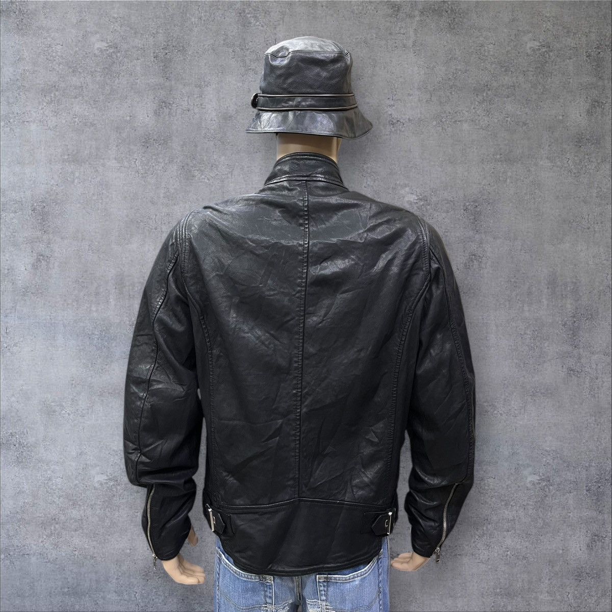 Diesel 🔥FYE💥Diesel “Silence/Noise” Moto Leather Jacket Rare Size US M / EU 48-50 / 2 - 3 Thumbnail