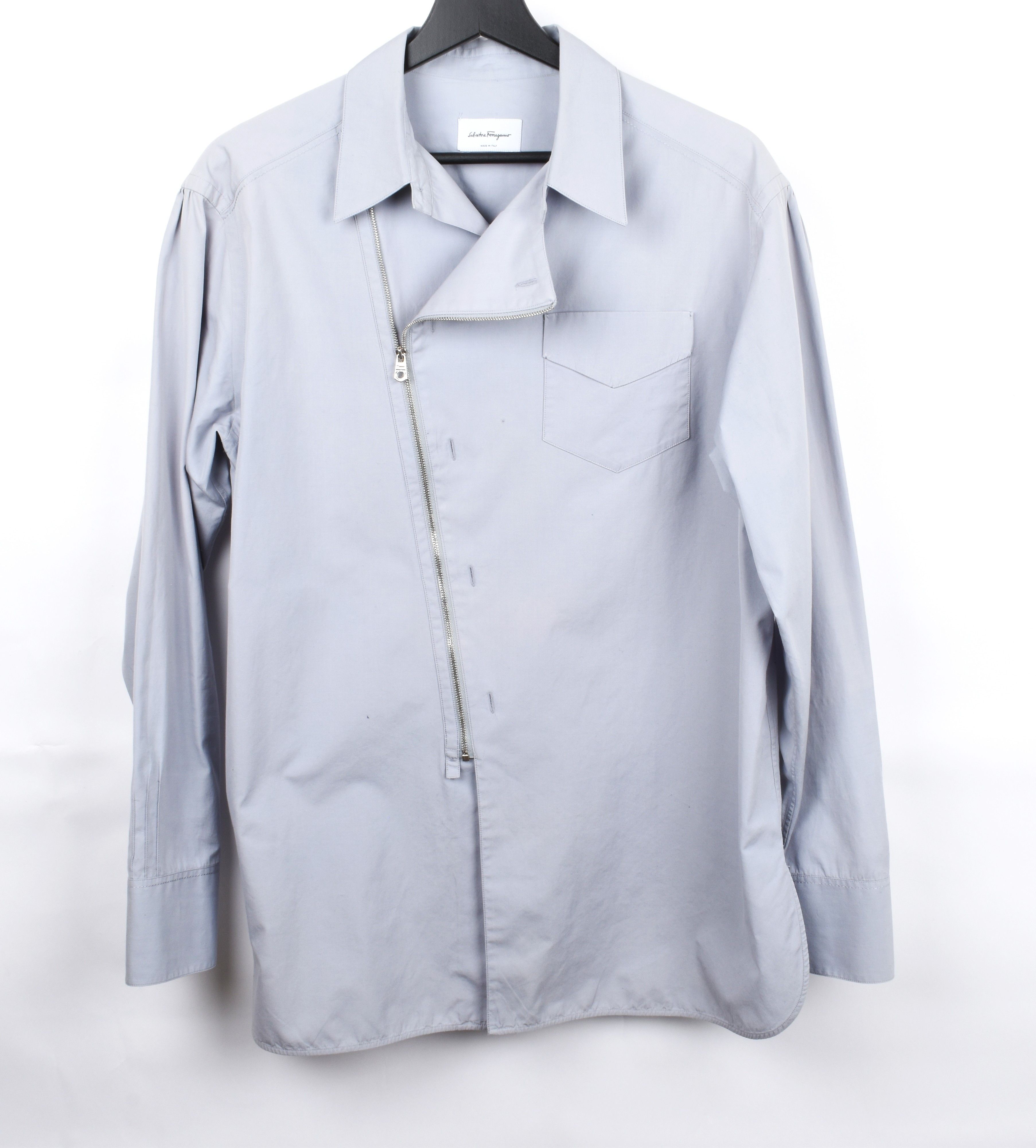Salvatore Ferragamo Salvatore Ferragamo Men Shirt Casual with zip S/M, S2023 Size US M / EU 48-50 / 2 - 1 Thumbnail