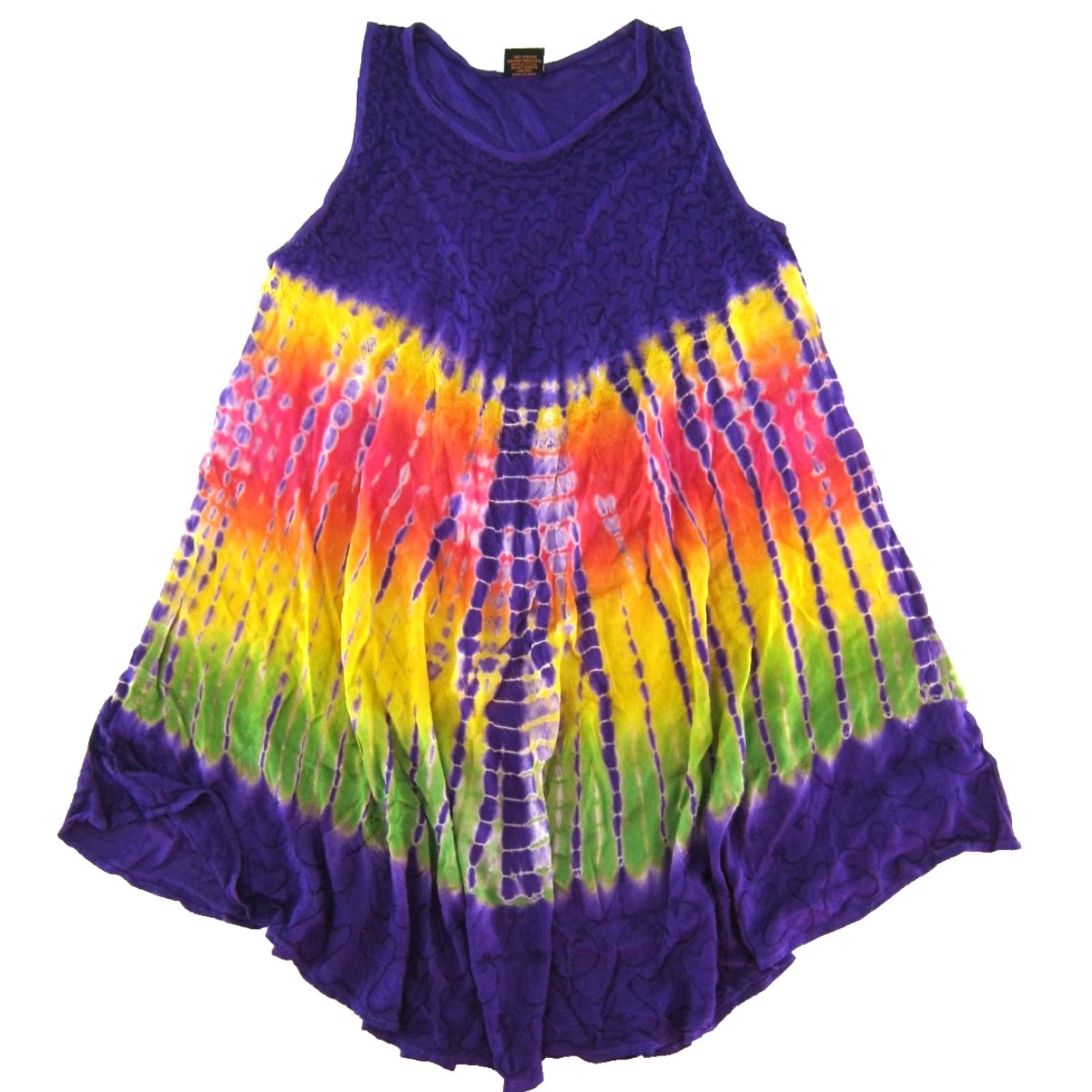 Vintage VINTAGE Rima Beachworld Tie Dye Purple Orange Green Maxi Sun Dress Tank Dress Large Size L / US 10 / IT 46 - 2 Thumbnail