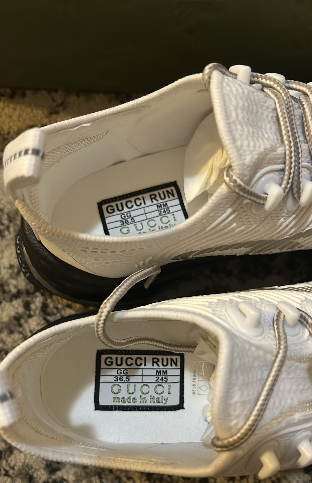 Gucci Gucci Run GG Sneaker White Grey Black Size US 6.5 / IT 36.5 - 4 Thumbnail