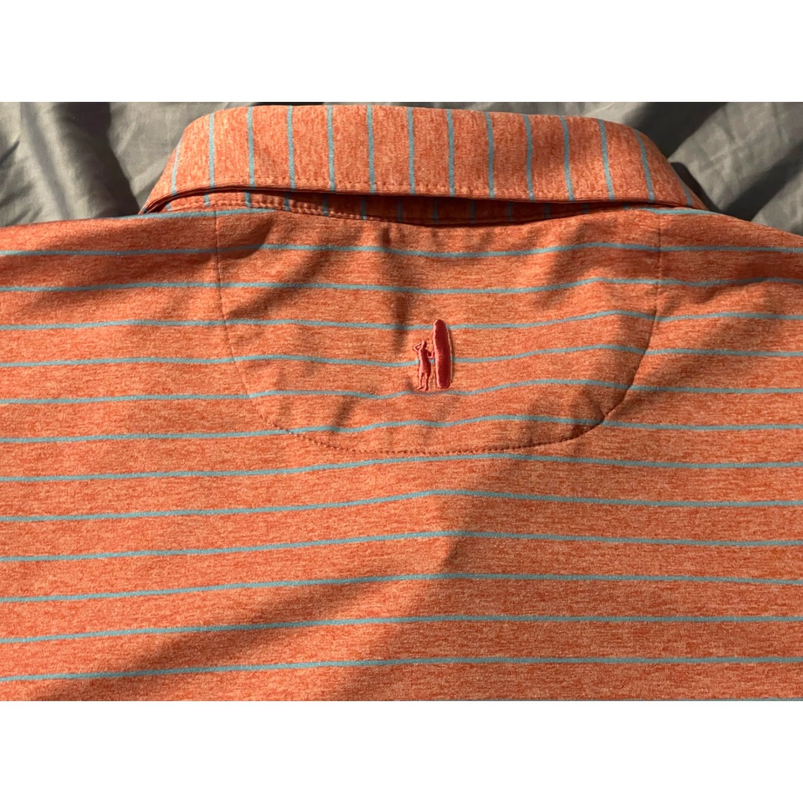 johnnie-O johnnie-O Polo Shirt Mens Adult Large Orangish Striped Golf Shirt Size US L / EU 52-54 / 3 - 6 Thumbnail