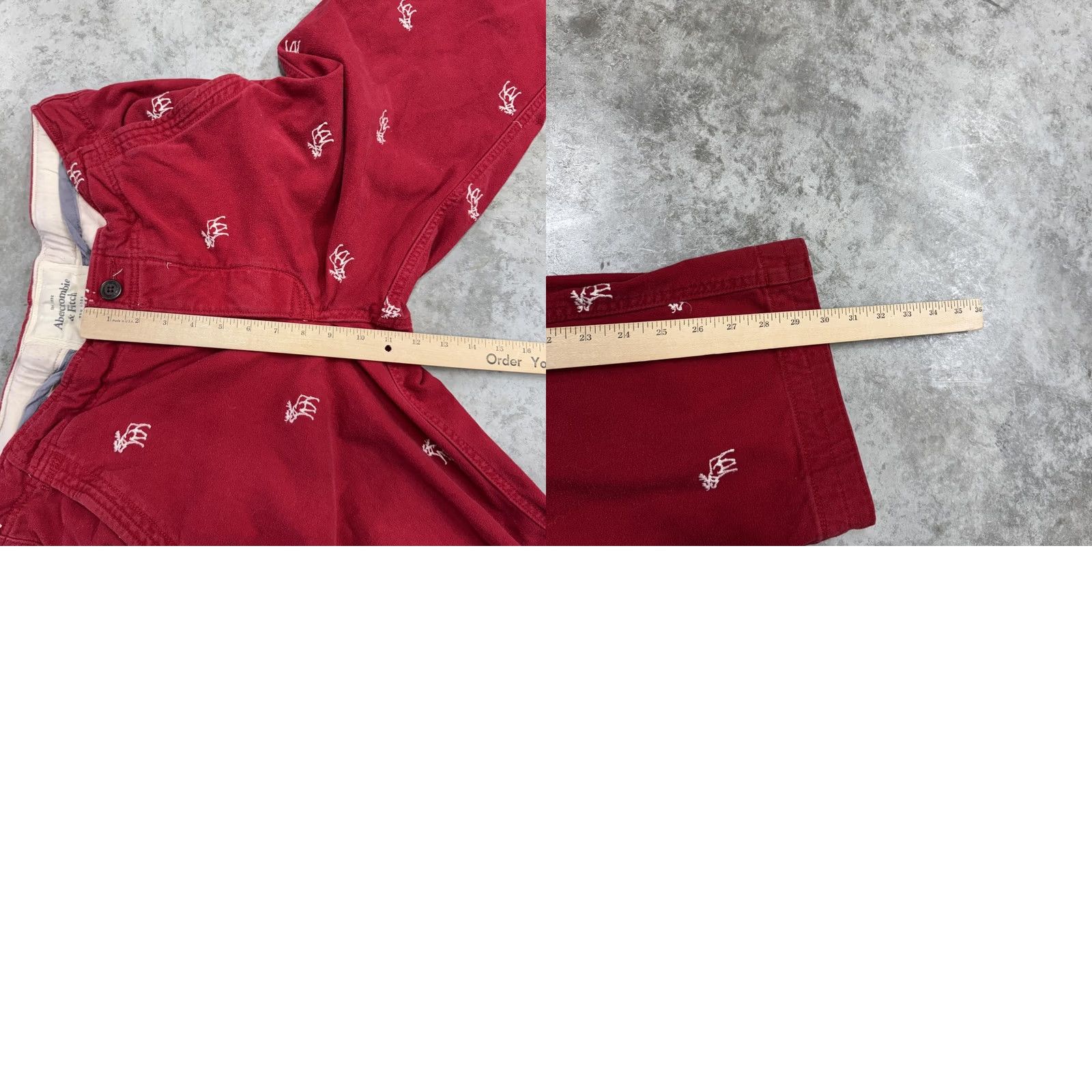 Abercrombie & Fitch Abercrombie & Fitch Pants Mens Medium Red Embroidered Moose Chino Drawstring Size US 31 - 8 Thumbnail