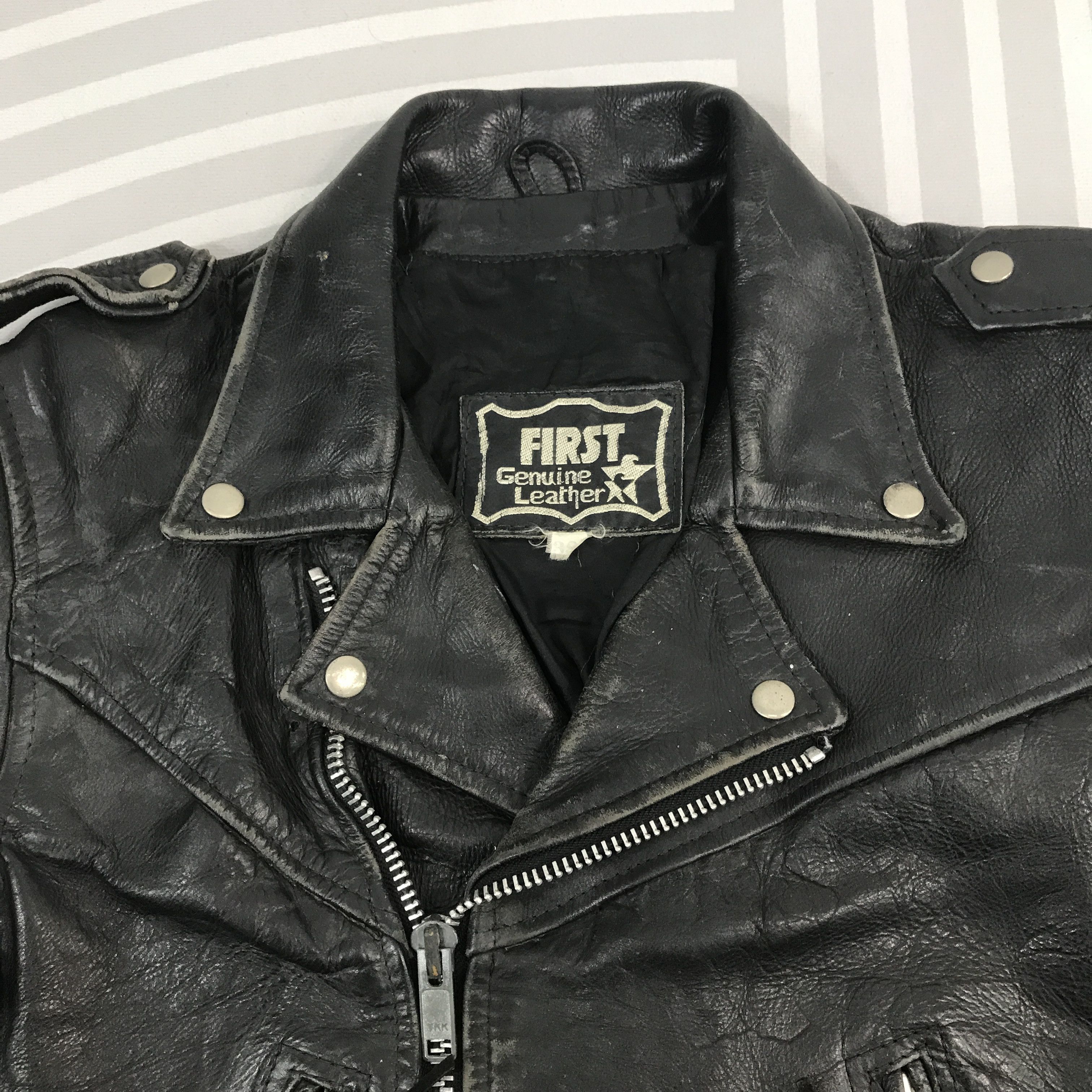 First MFG Co. × Vintage Vintage First Genuine Leather Double collar Jacket Size US S / EU 44-46 / 1 - 8 Thumbnail