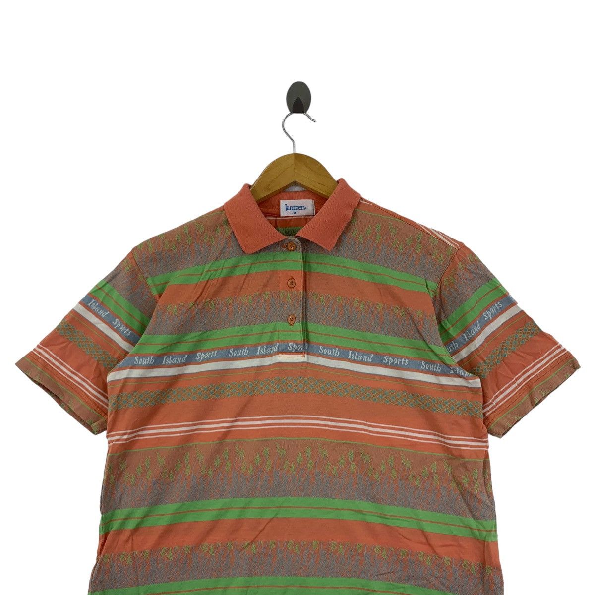 Jantzen Vintage 90’ JANTZEN SOUTH ISLAND AOP Polo Tee Shirt Top Size US M / EU 48-50 / 2 - 2 Thumbnail