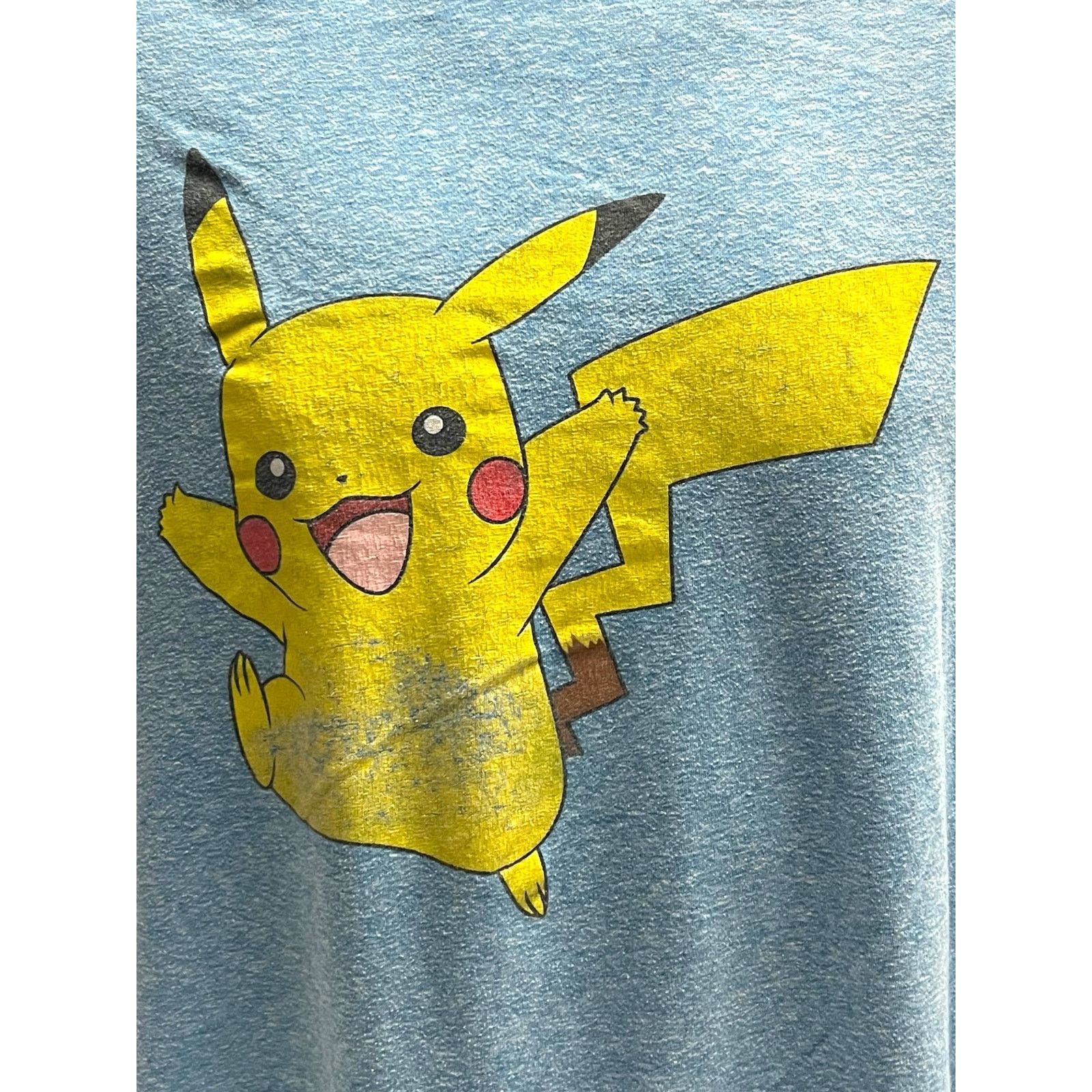 Pokemon Pokémon Pikachu T-Shirt Adult Large Blue Ringer Tee Nintendo Size US L / EU 52-54 / 3 - 3 Thumbnail