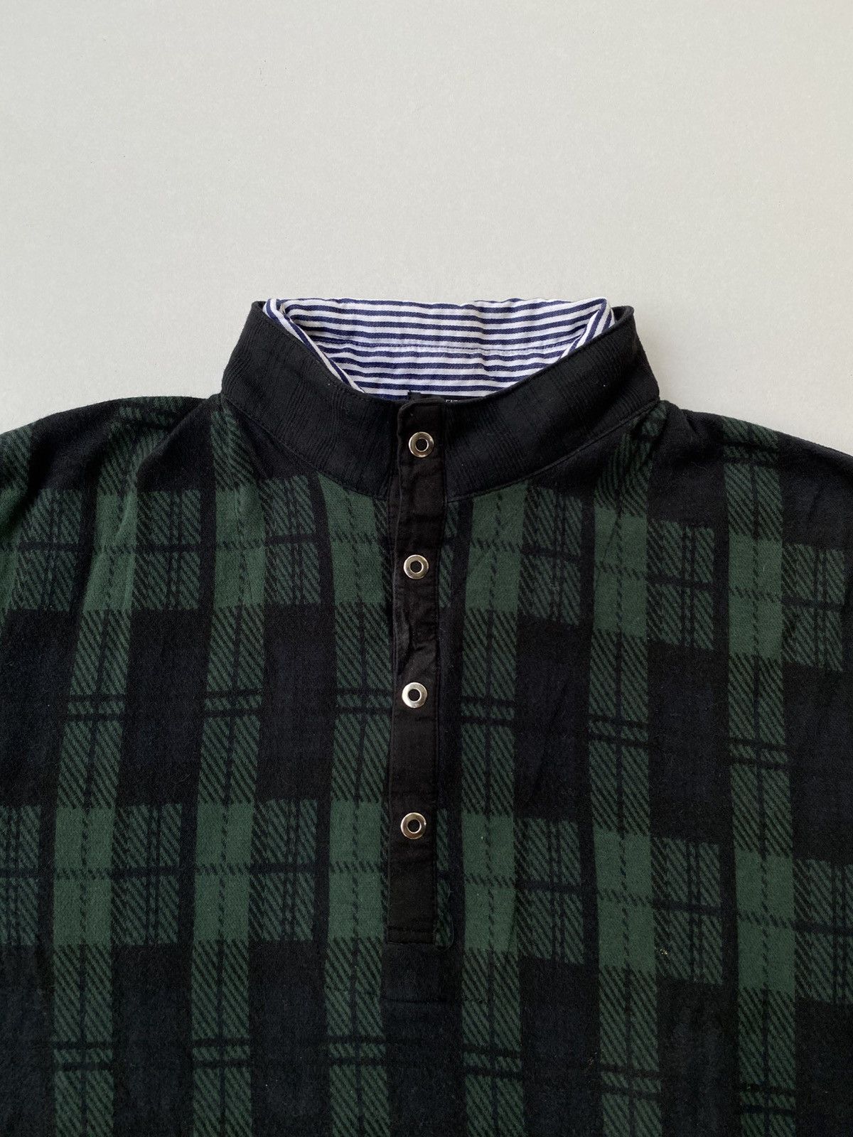 Japanese Brand Double Layers Tartan Longsleeve Tshirt Size US L / EU 52-54 / 3 - 4 Thumbnail