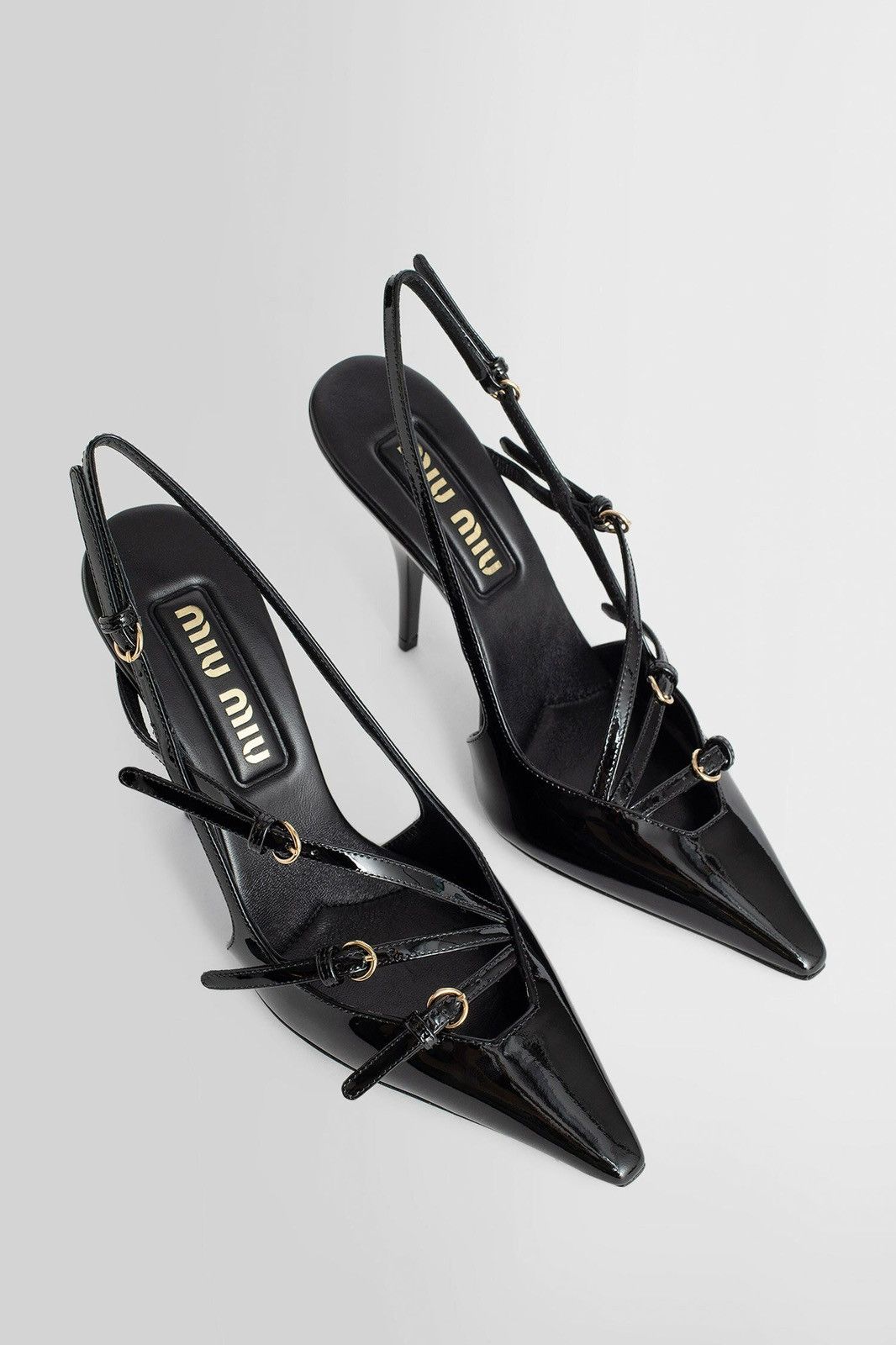 Patent leather heels Miu Miu Black size 34.5 EU in Patent